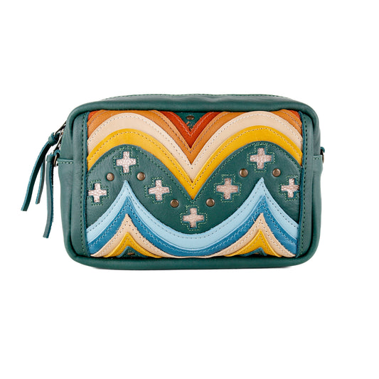 WANDER CROSSBODY BAG + STRAP SET - NENA STUDIO - FULL LEATHER IN GREEN