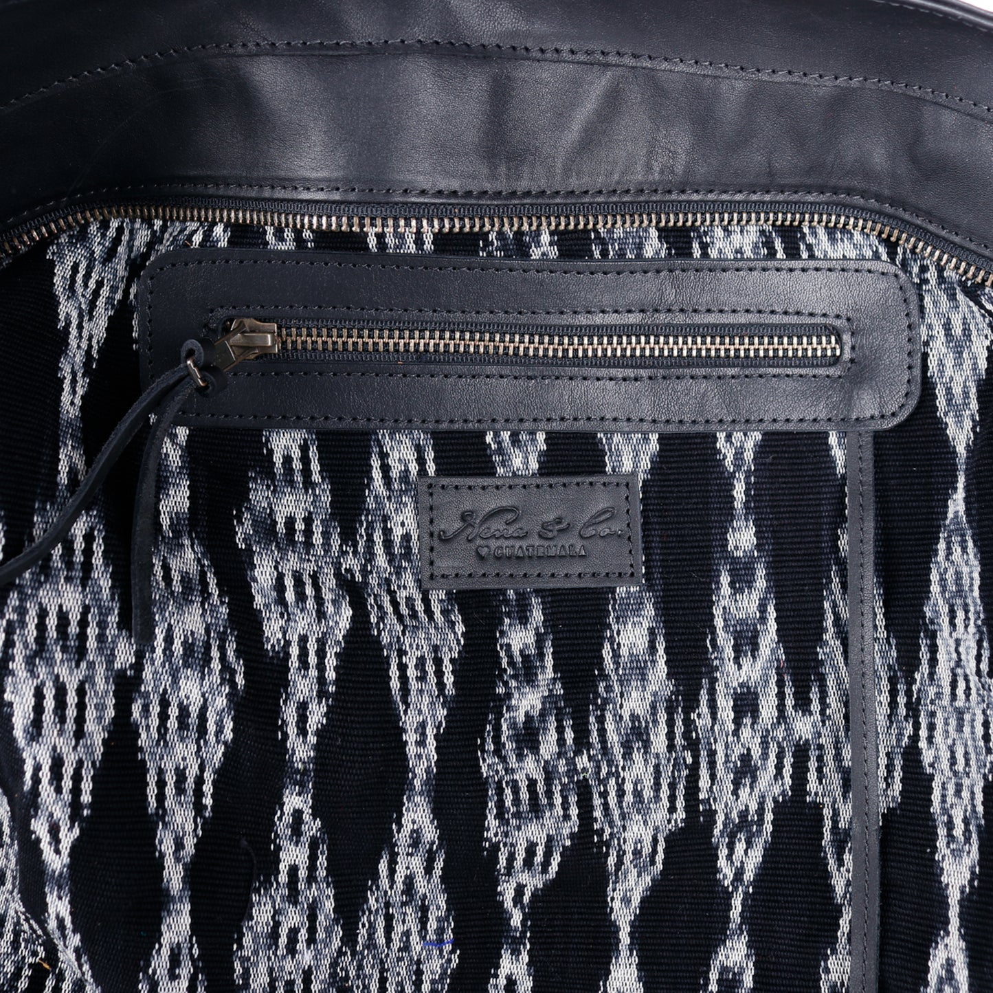 CADIZ TOTE - OOAK HUIPIL - BLACK - NO. 14038