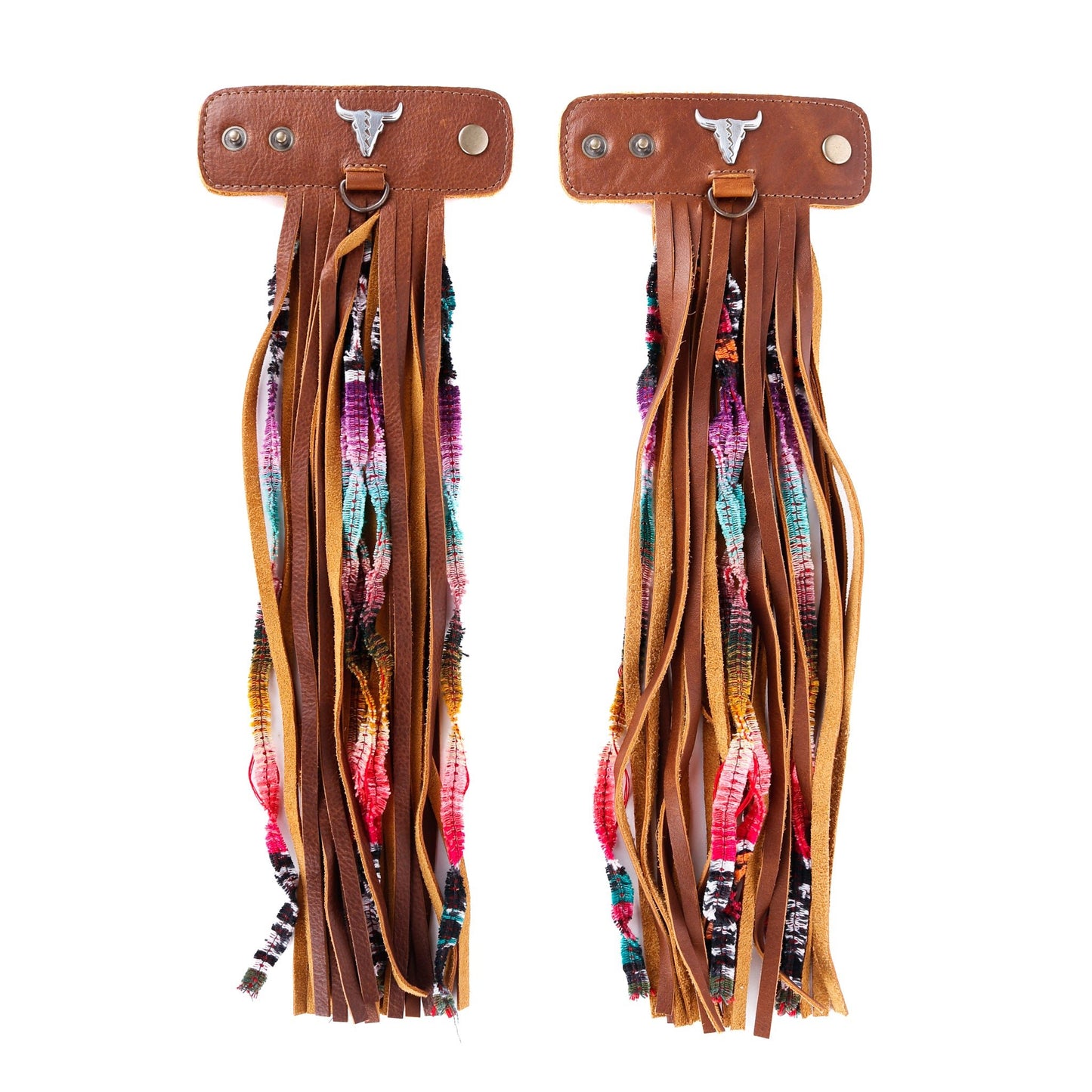 LAYERED TASSEL SET - COW SKULL - CAFE