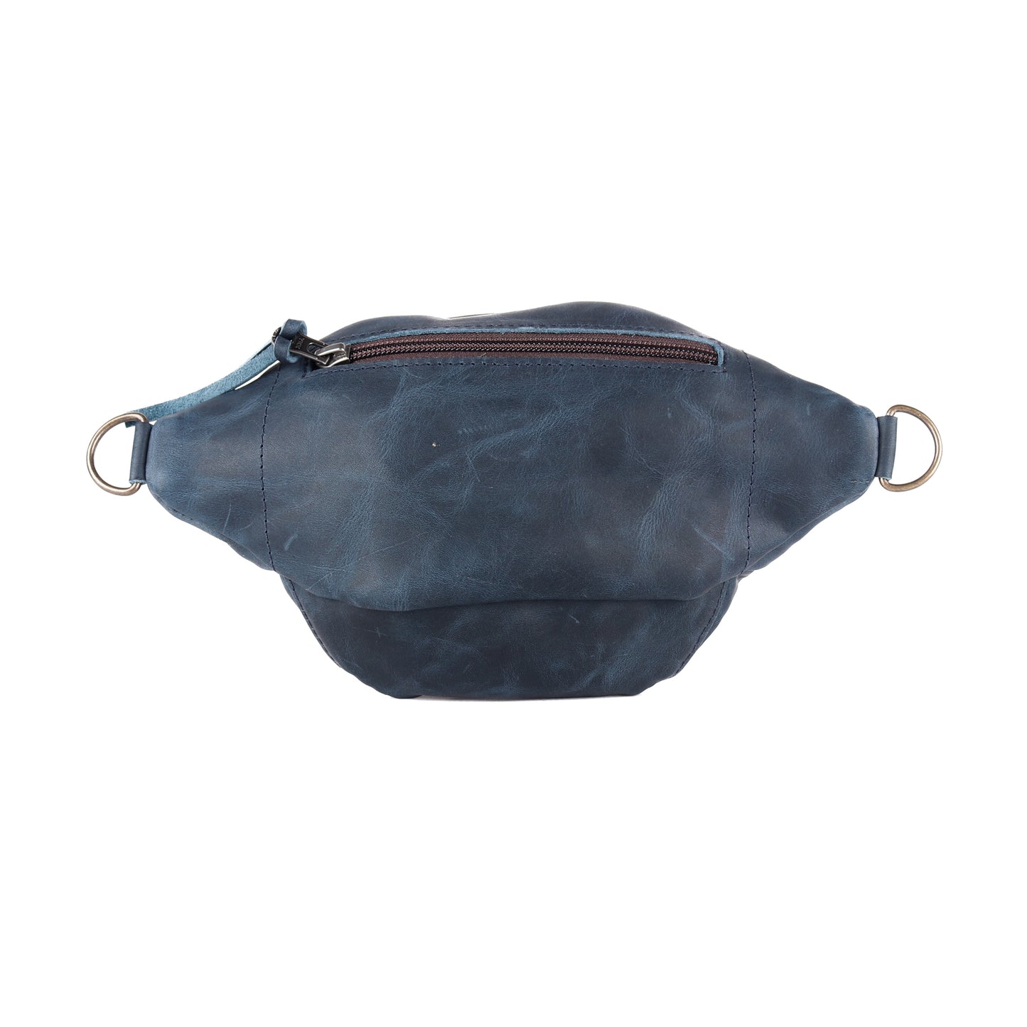 FANCY POUCH - FULL LEATHER - NAVY