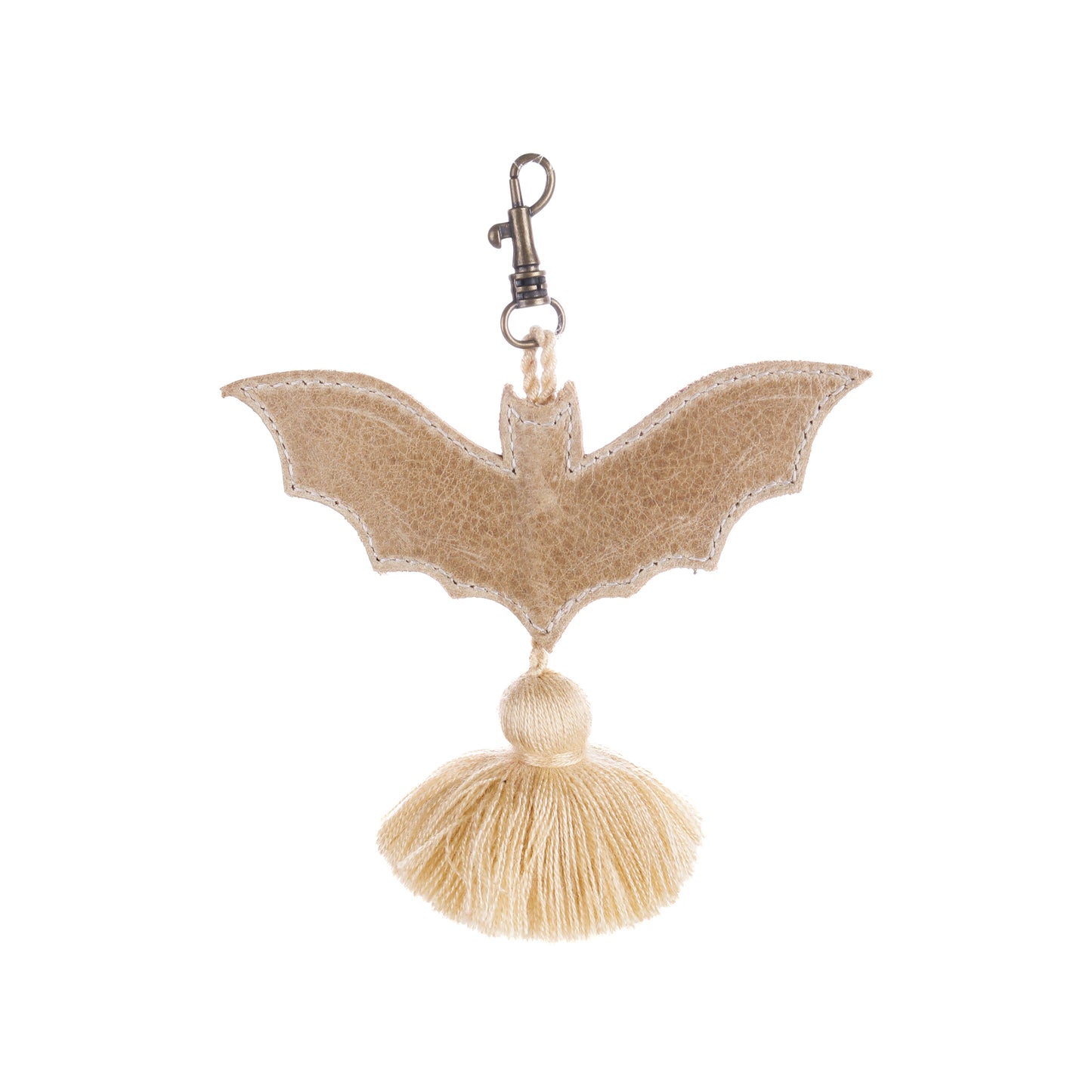 LEATHER BAT CHARM - CAMEL