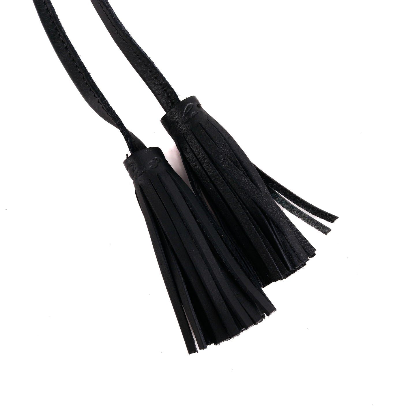 DRAWSTRING BUCKET BAG WITH FRINGE - MIDNIGHT MINT - BLACK