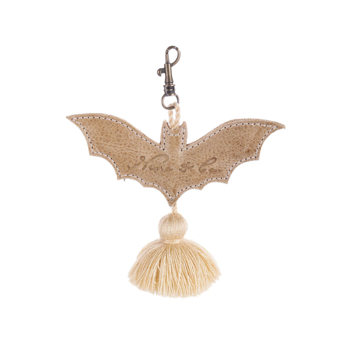 LEATHER BAT CHARM - CAMEL