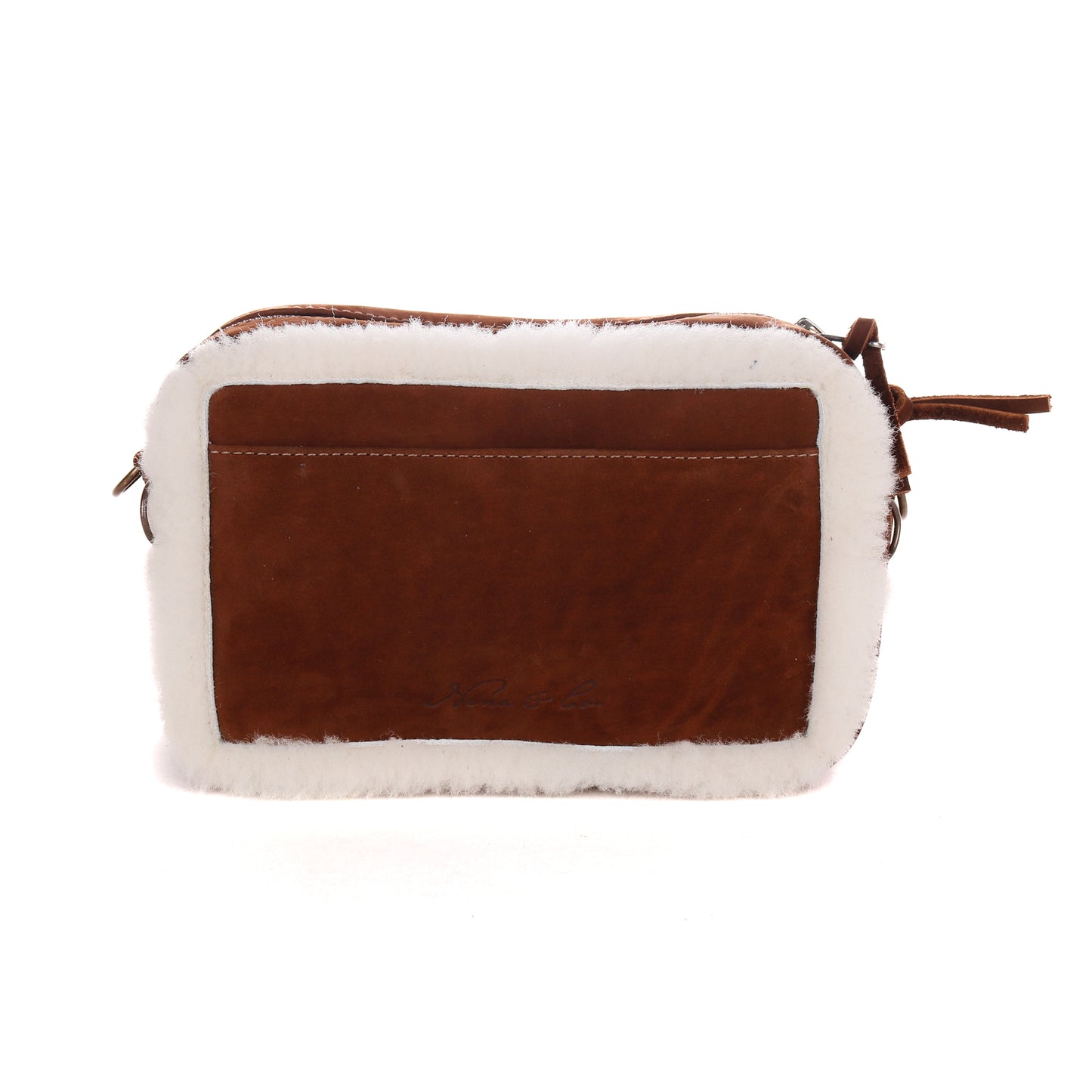 WANDER CROSSBODY BAG + WIDE ADJUSTABLE STRAP SET - FULL LEATHER WITH SHEARLING - NOUBOCK