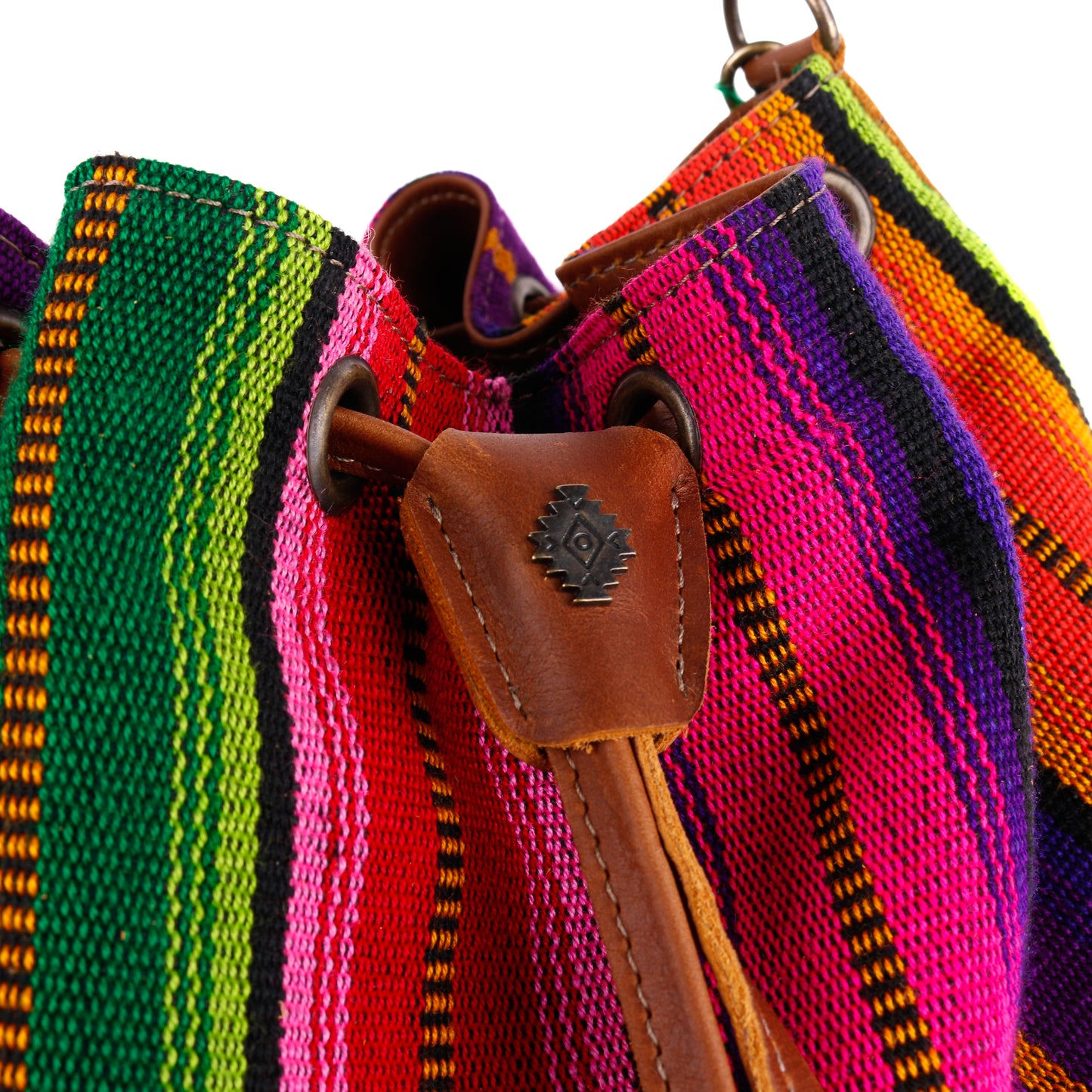 DRAWSTRING BUCKET BAG WITH FRINGE - DAYDREAM - CAFE