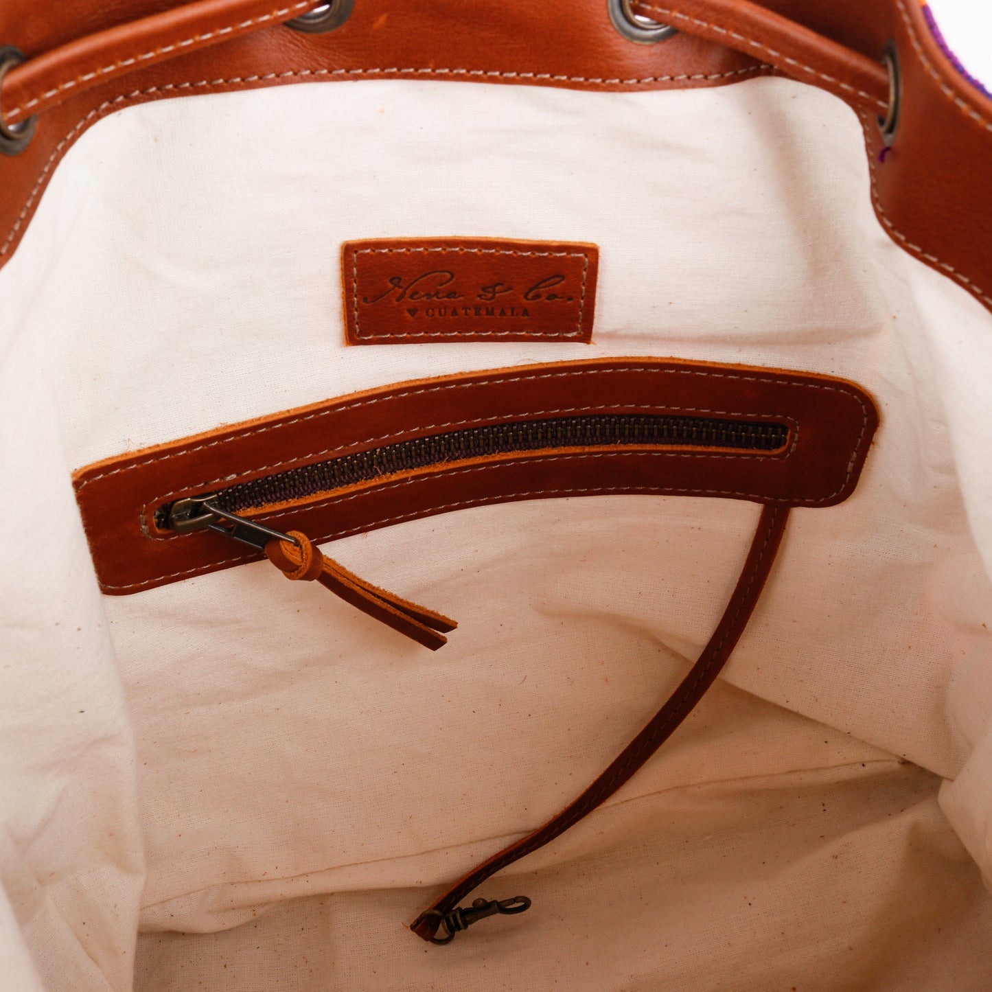 DRAWSTRING BUCKET BAG WITH FRINGE - DAYDREAM - CAFE