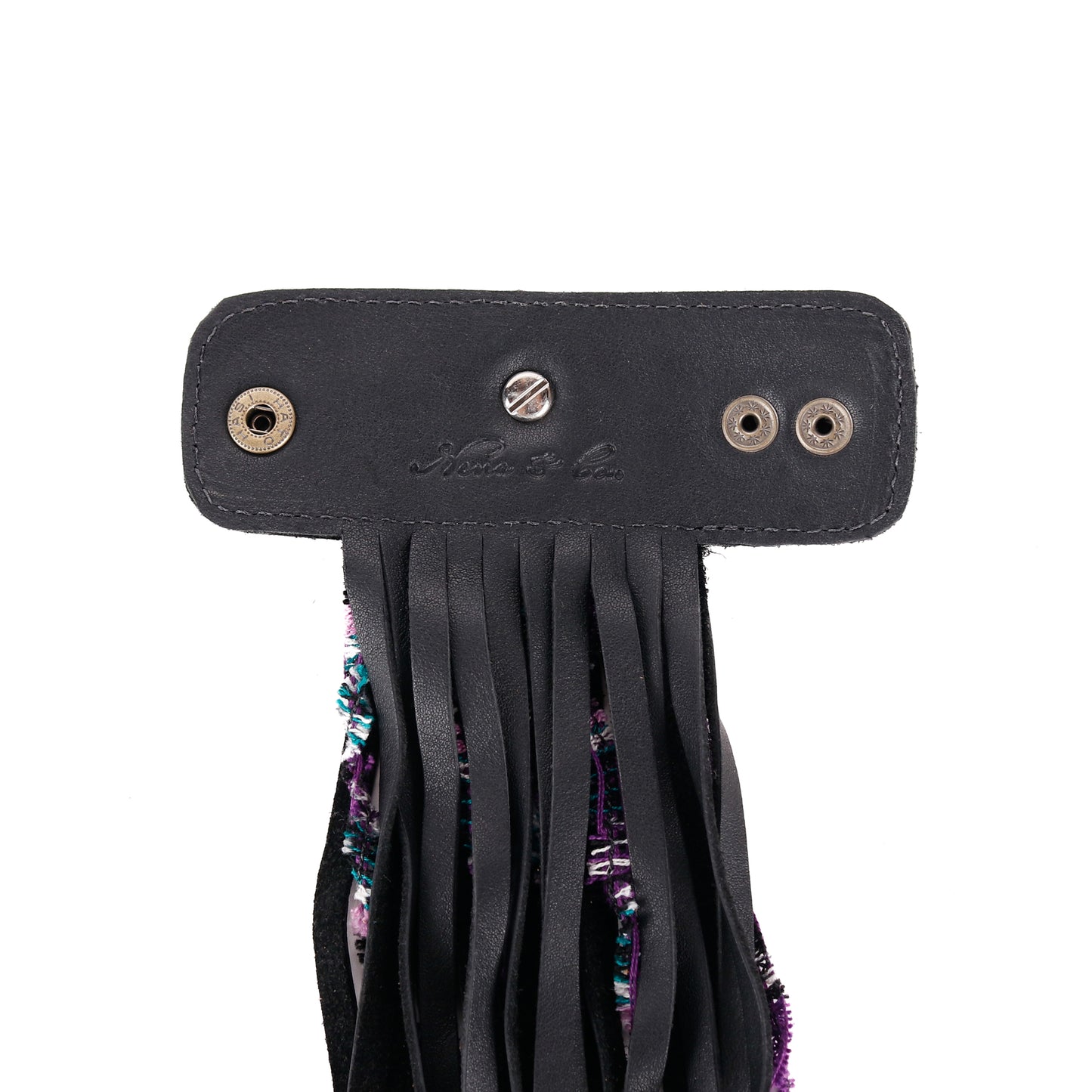 LAYERED TASSEL SET - FLORAL HORSESHOE - BLACK