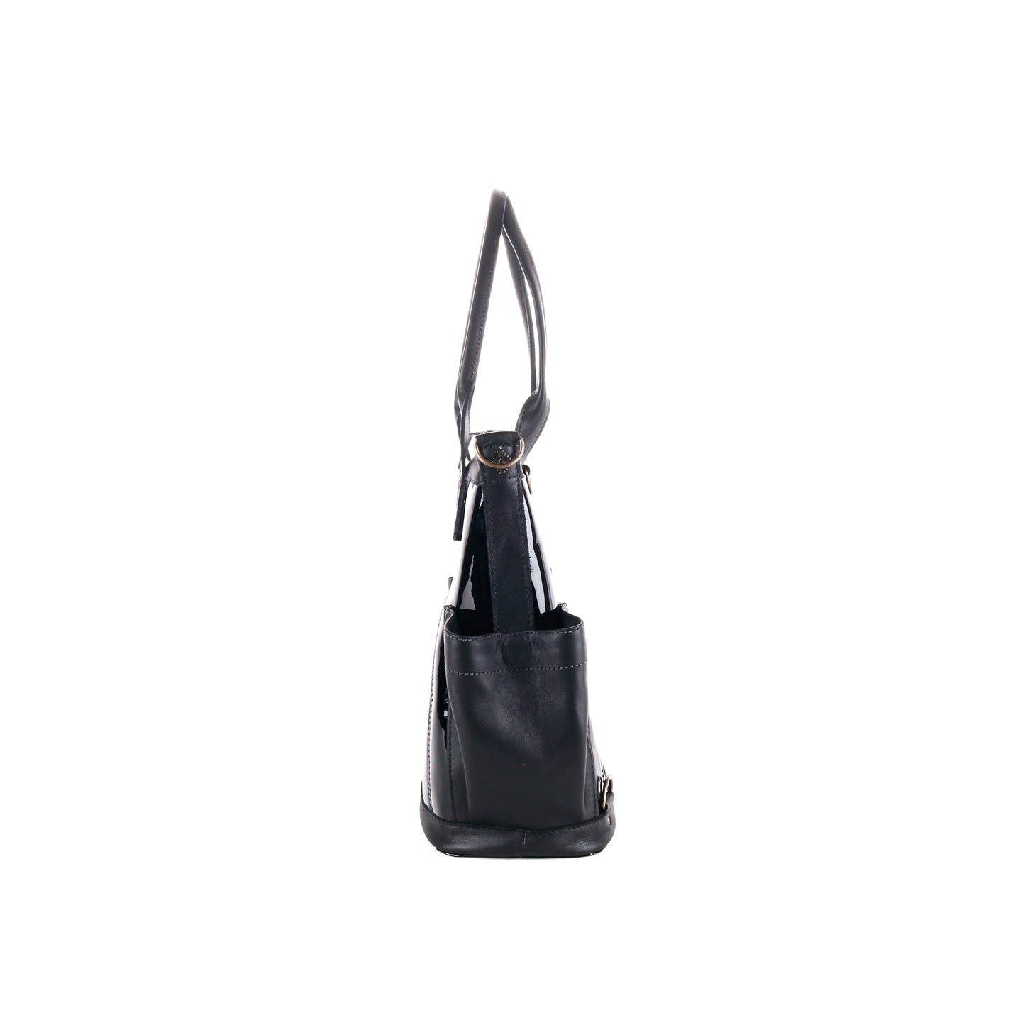 THE PERFECT BAG MEDIUM - FULL LEATHER - PATENT BLACK