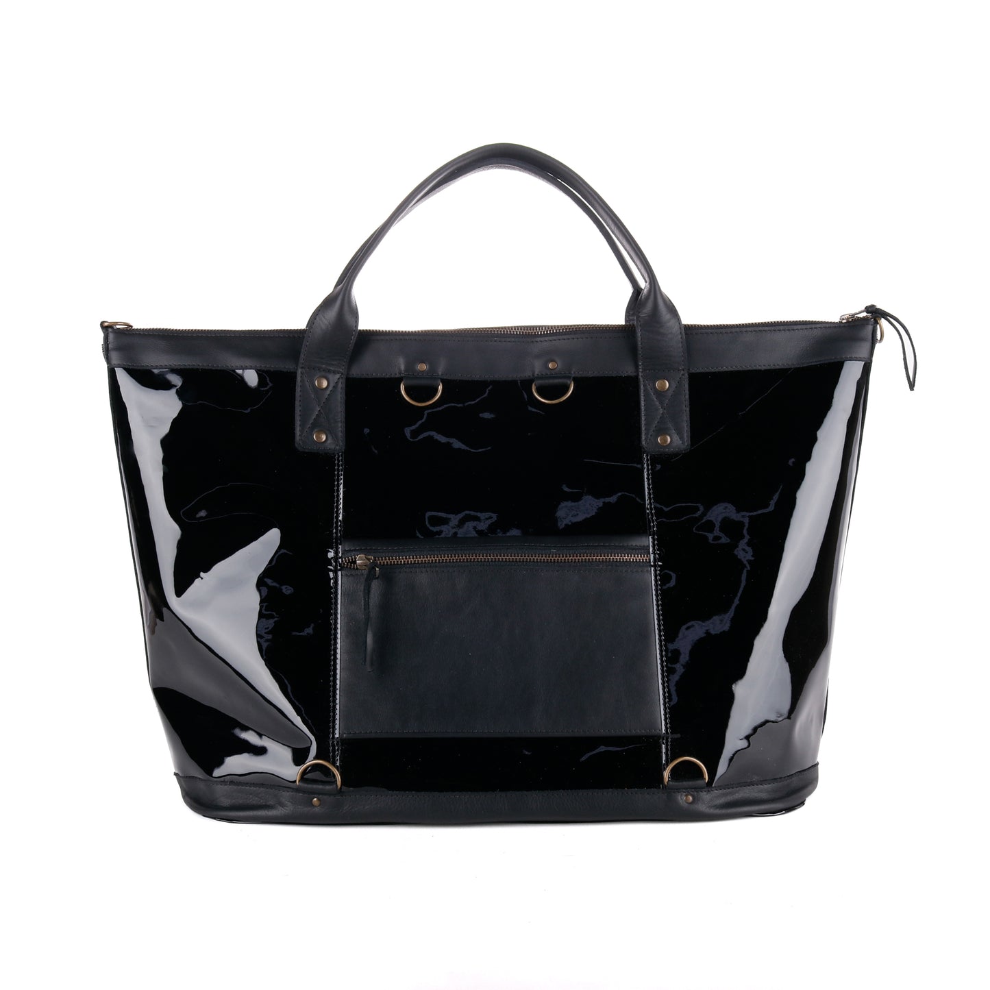 THE PERFECT WEEKENDER - FULL LEATHER COLLECTION - PATENT BLACK