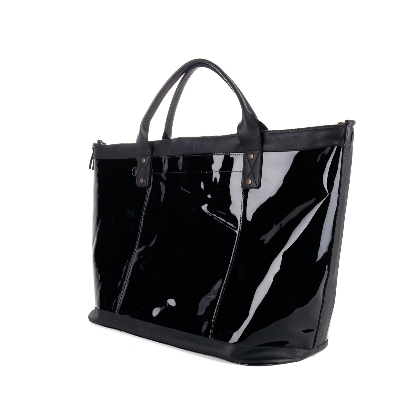 THE PERFECT WEEKENDER - FULL LEATHER COLLECTION - PATENT BLACK