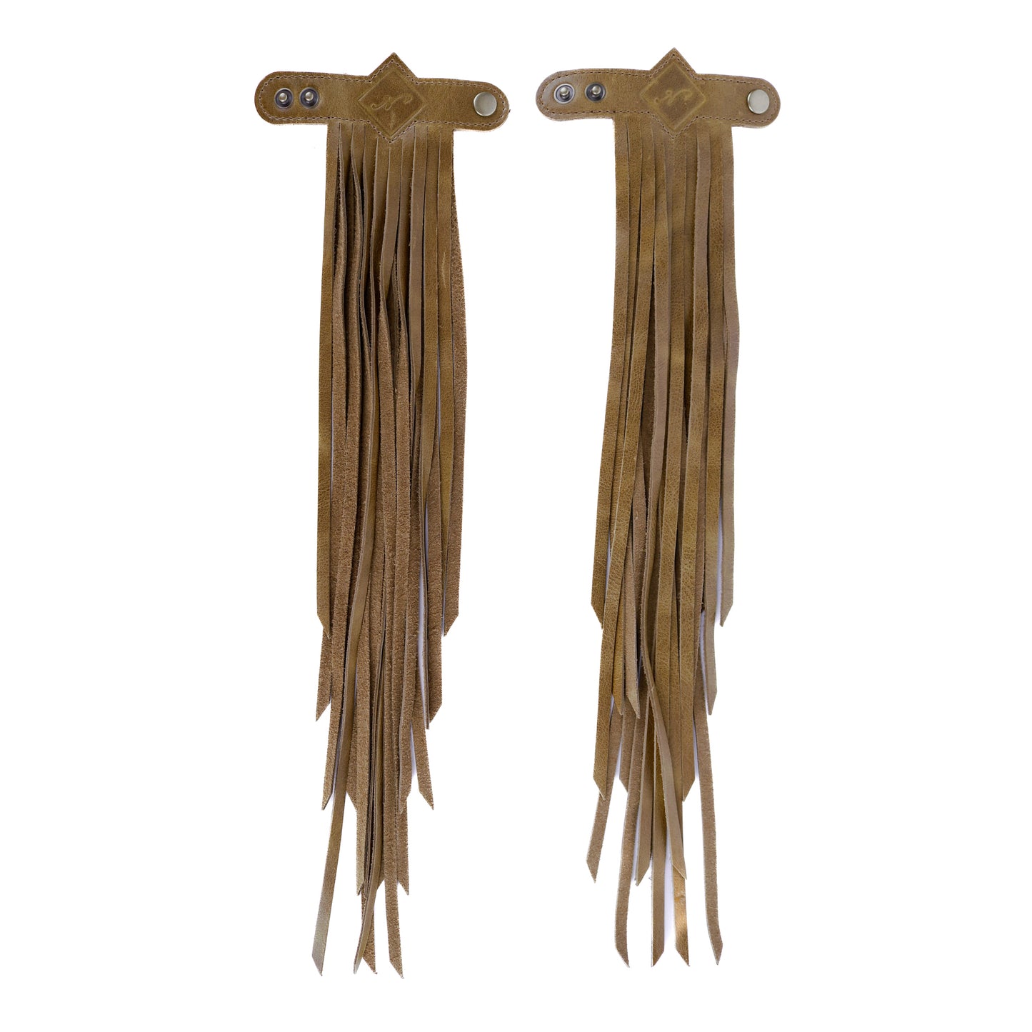 DIAMANTE FRINGE TASSELS - SET OF 2 - MOSS