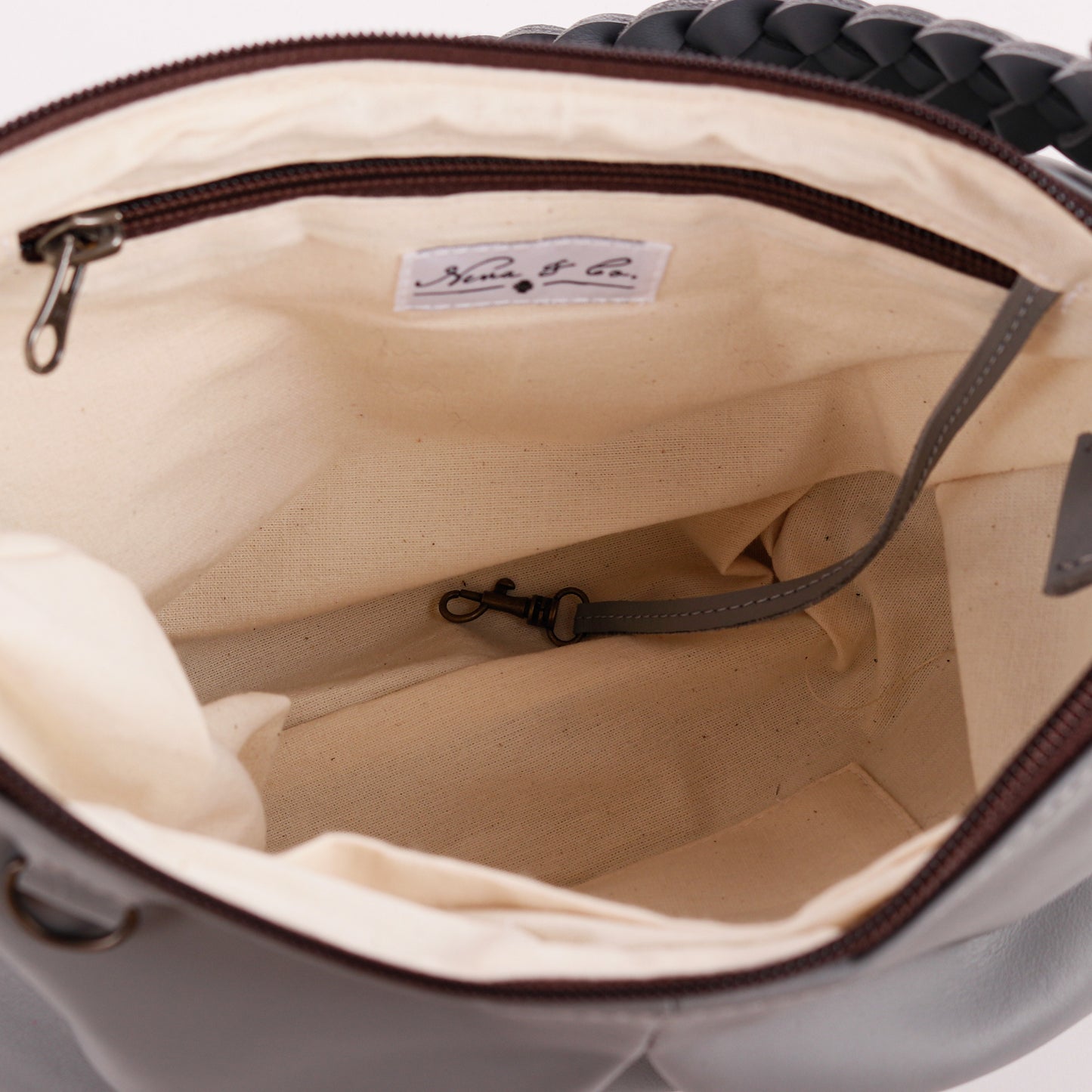 EXPEDITION BAG - SMALL - FULL LEATHER - GREY