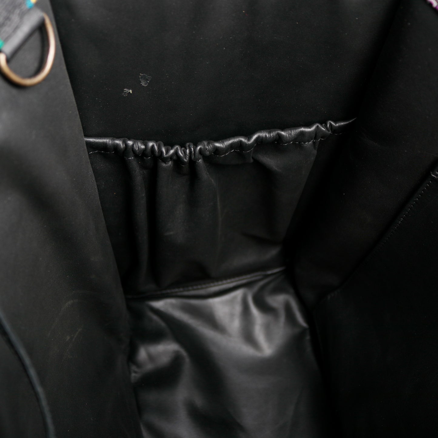 PERFECT TRAVEL TOTE - OOAK HUIPIL - BLACK - NO. 16381