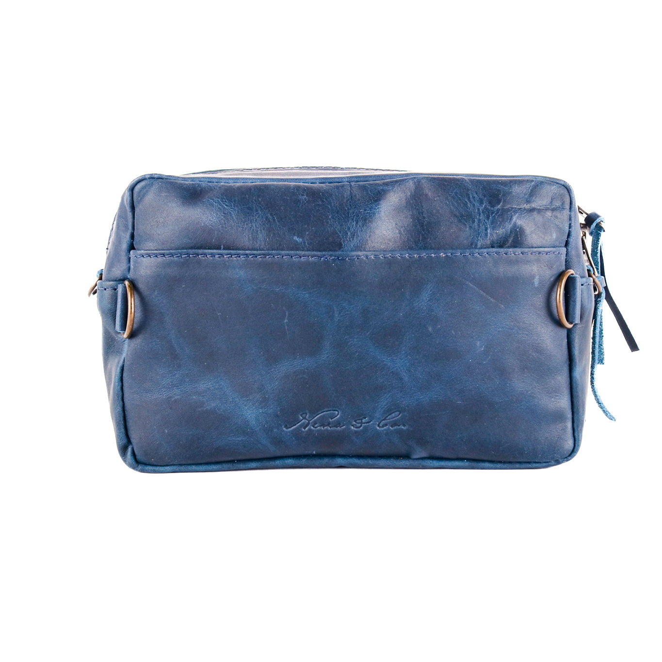 WANDER CROSSBODY BAG + WIDE STRAP SET - FULL LEATHER - NAVY