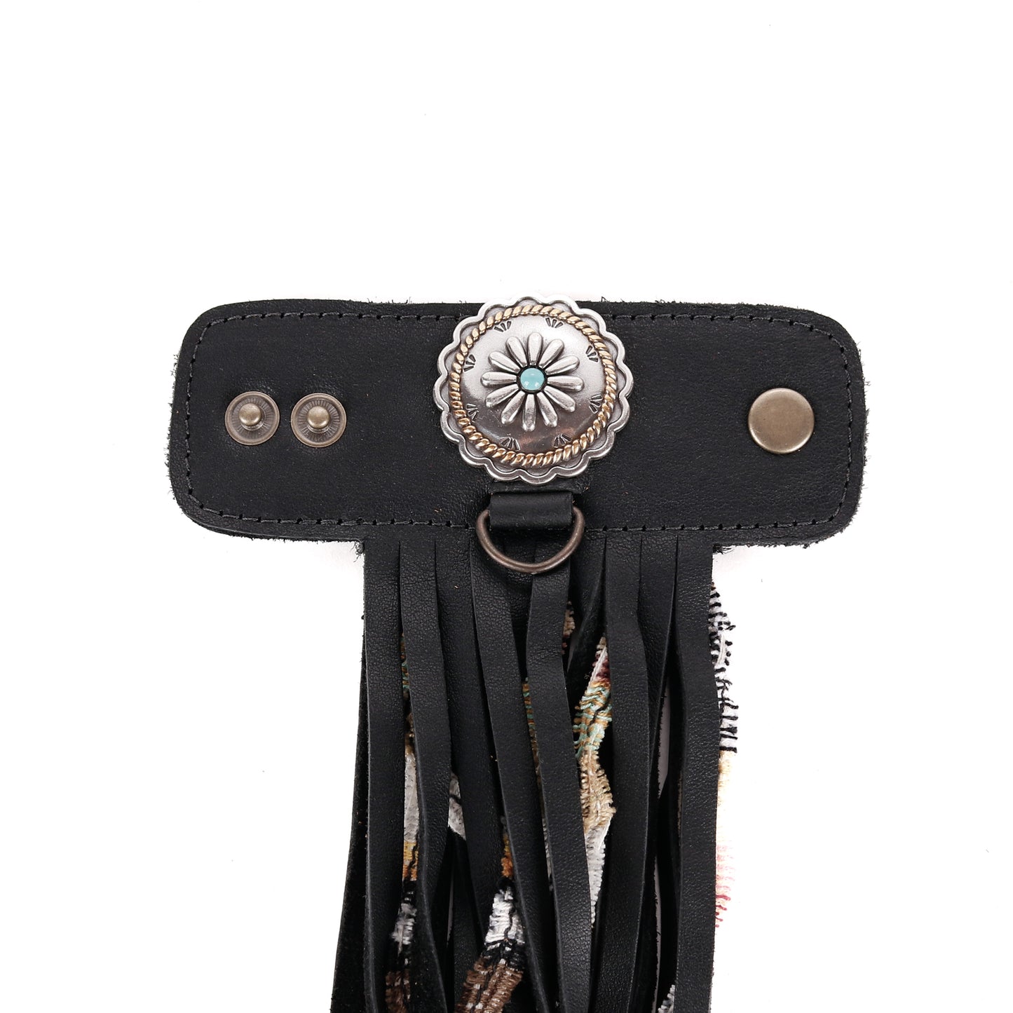 LAYERED TASSEL SET - FLORAL - BLACK