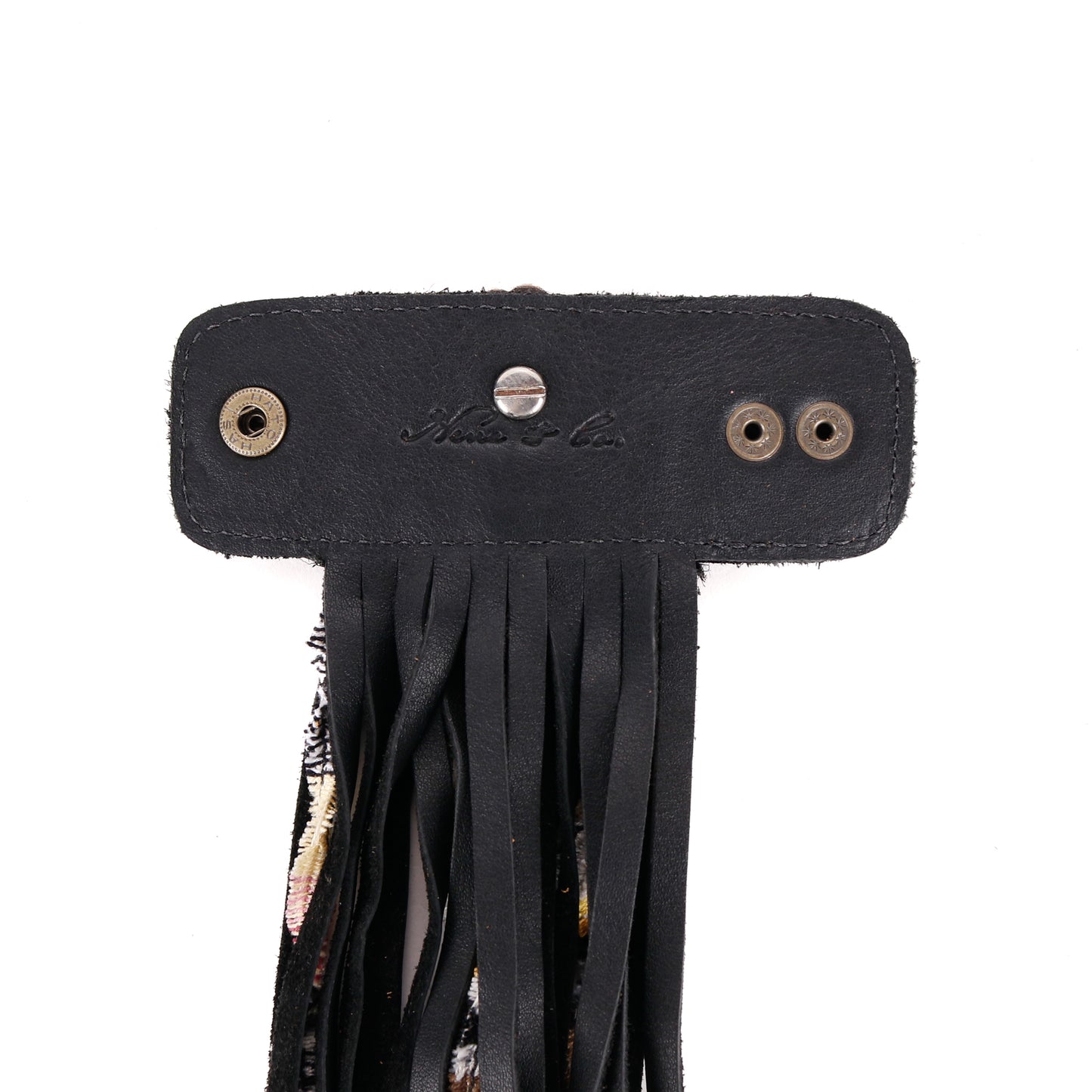LAYERED TASSEL SET - FLORAL - BLACK