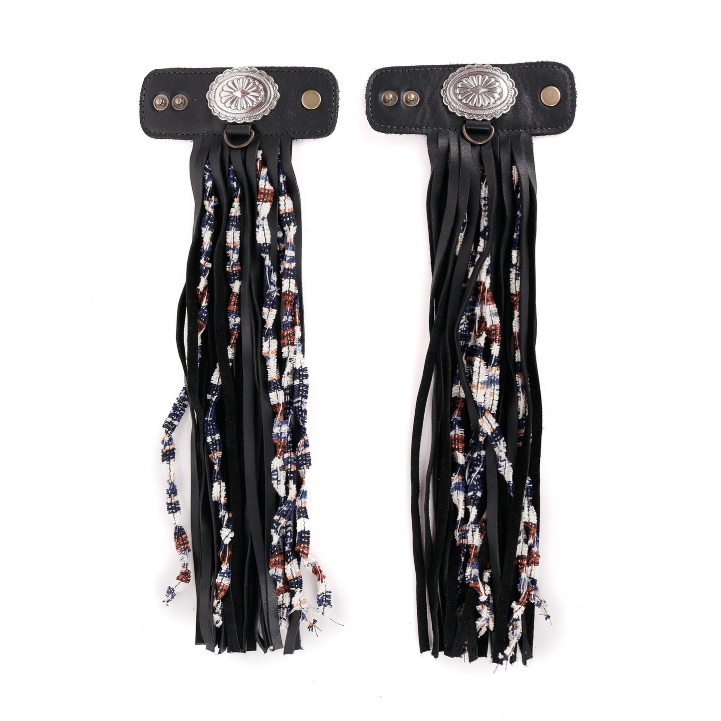 LAYERED TASSEL SET - SCALLOPED OVAL - BLACK