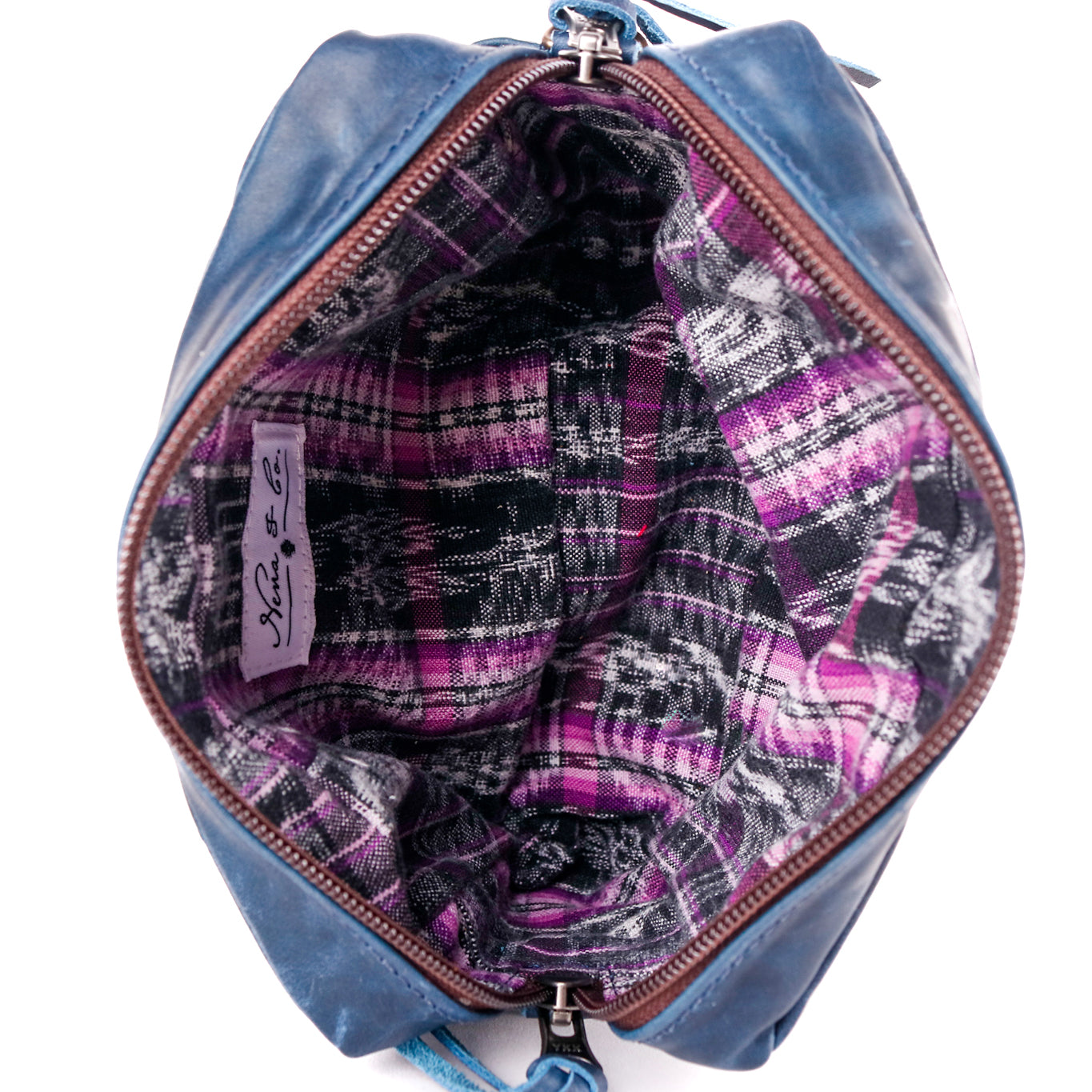 WANDER CROSSBODY BAG + WIDE STRAP SET - FULL LEATHER - NAVY