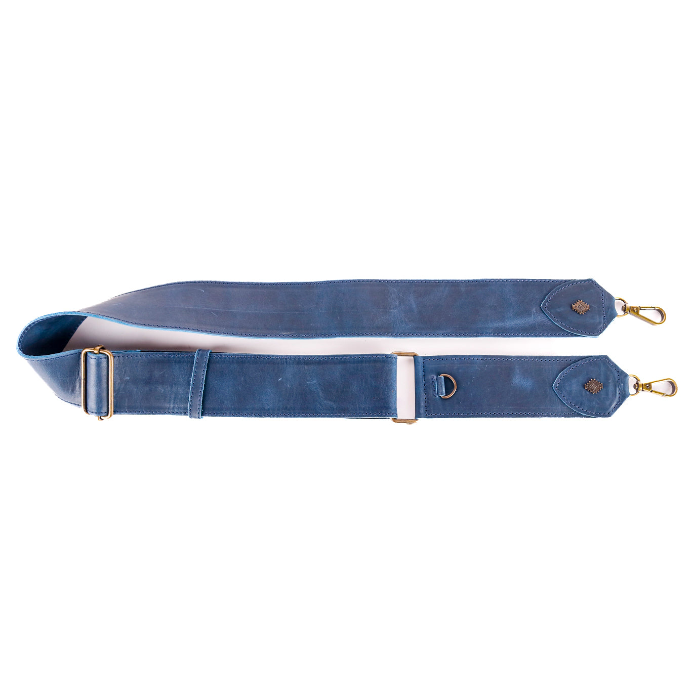 WANDER CROSSBODY BAG + WIDE STRAP SET - FULL LEATHER - NAVY