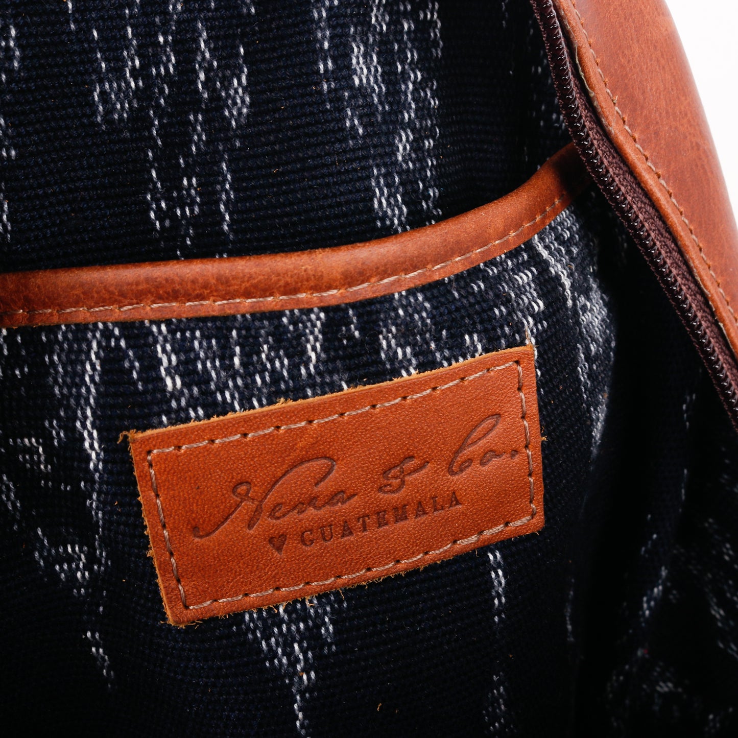 CROSSBODY SLING - 10 YEAR ANNIVERSARY - EMBROIDERED LEATHER IN PINK - CAFE