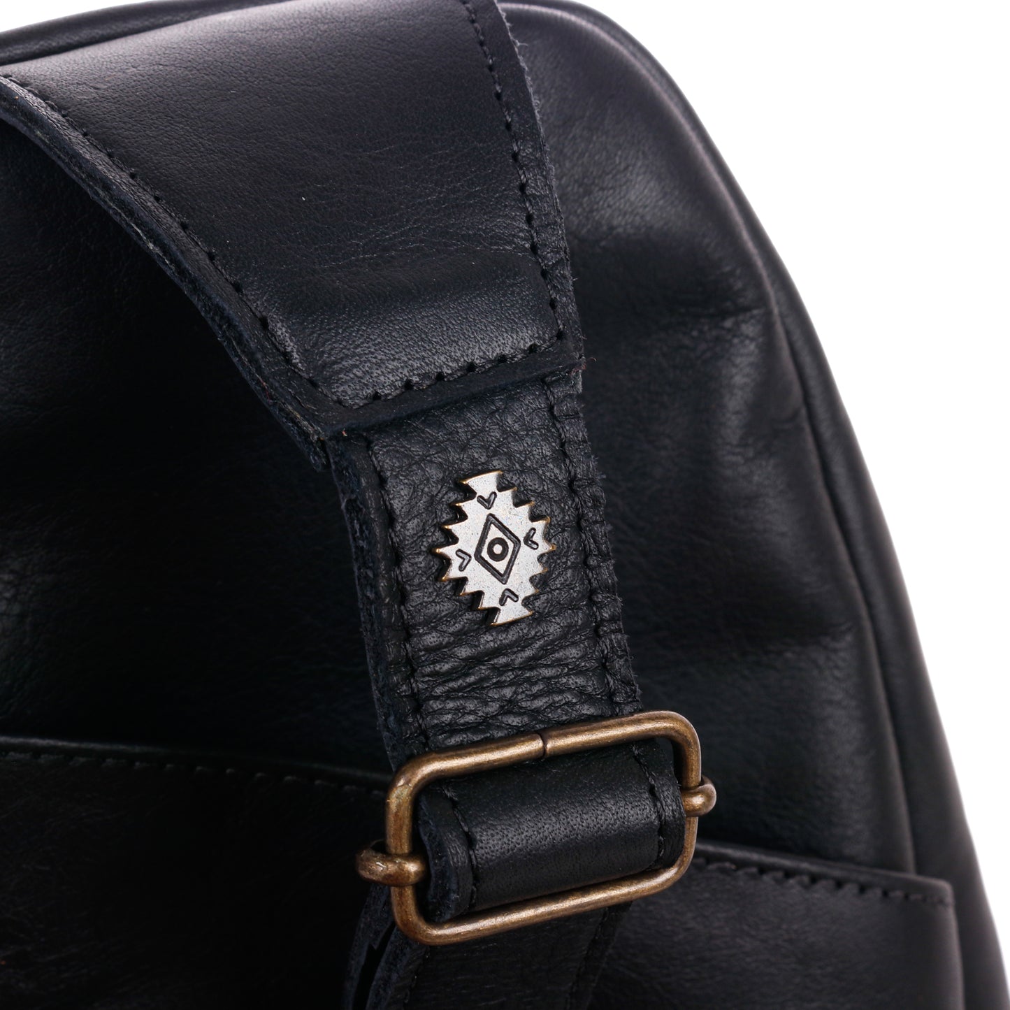CROSSBODY SLING - 10 YEAR ANNIVERSARY - EMBROIDERED LEATHER IN PINK - BLACK