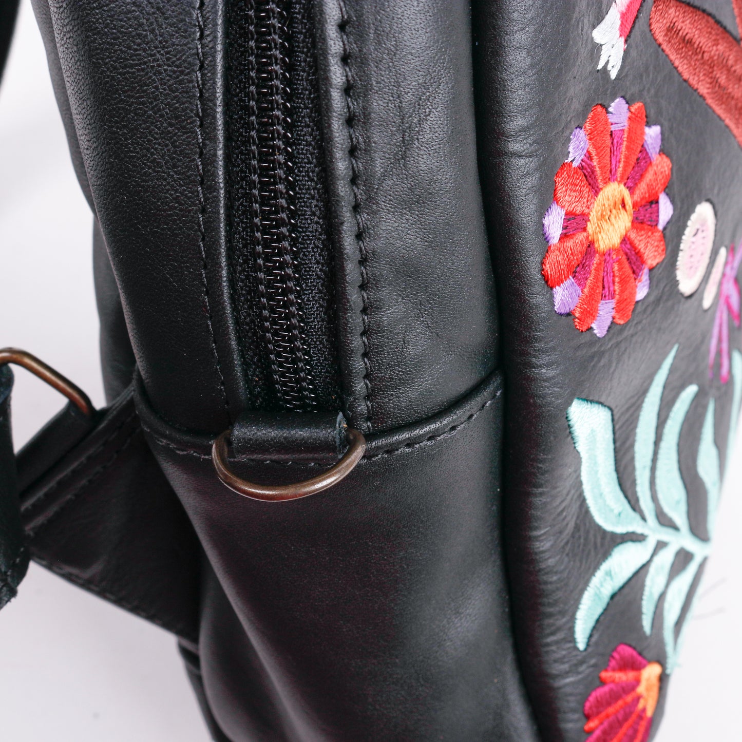 CROSSBODY SLING - 10 YEAR ANNIVERSARY - EMBROIDERED LEATHER IN PINK - BLACK