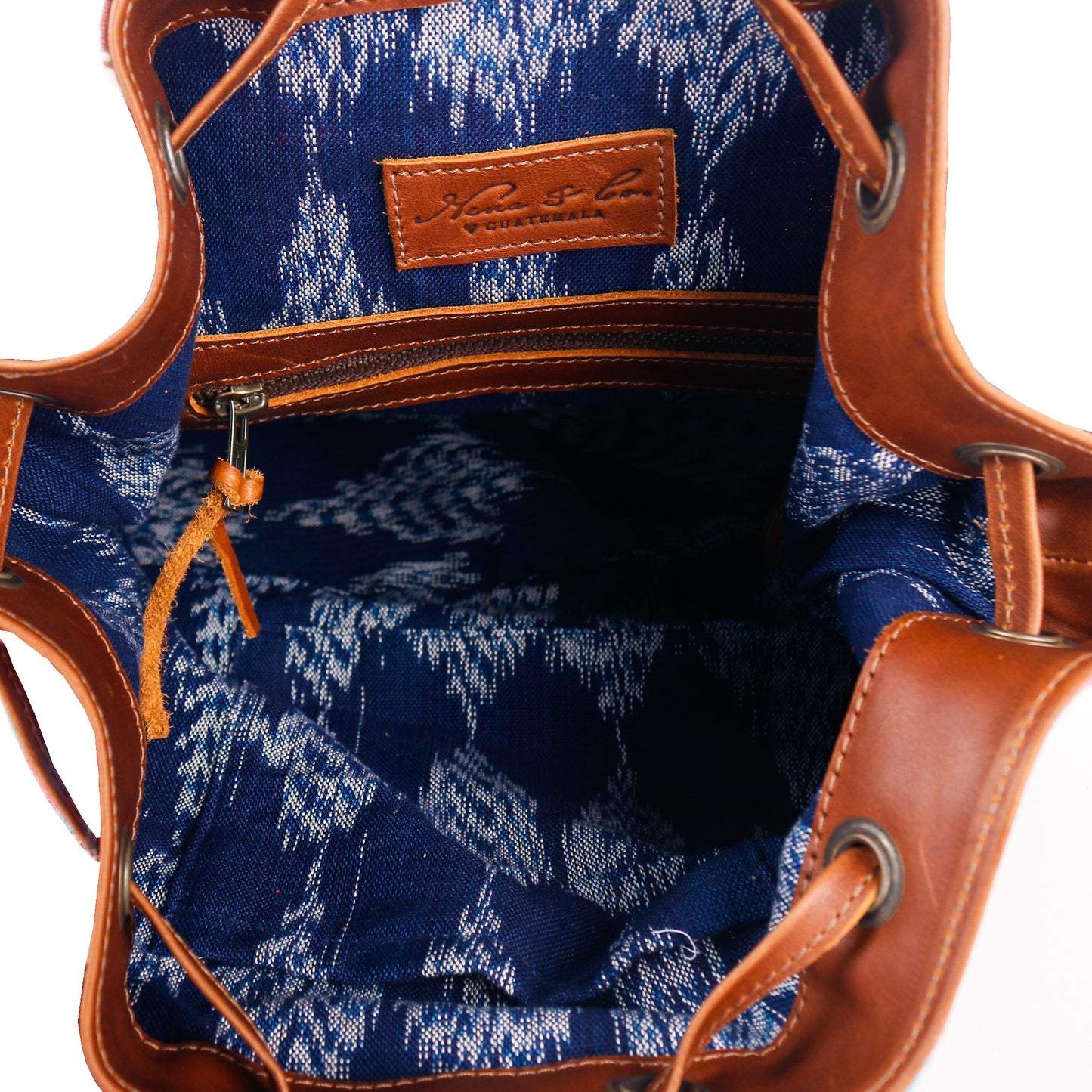DRAWSTRING BUCKET BAG - BUTTERFLY CORTE - CAFE - NO. 15956