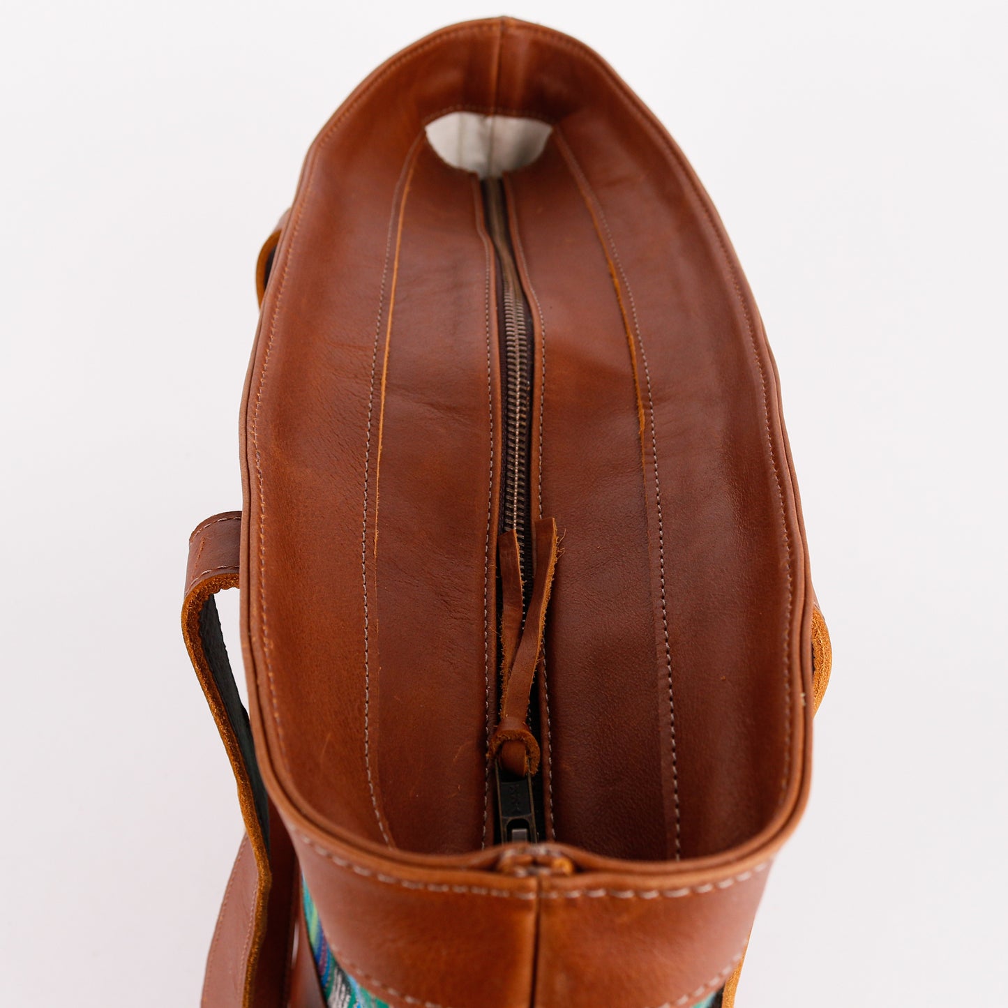 CADIZ TOTE - OOAK HUIPIL - ZUNIL REGION - CAFE - NO. 10612
