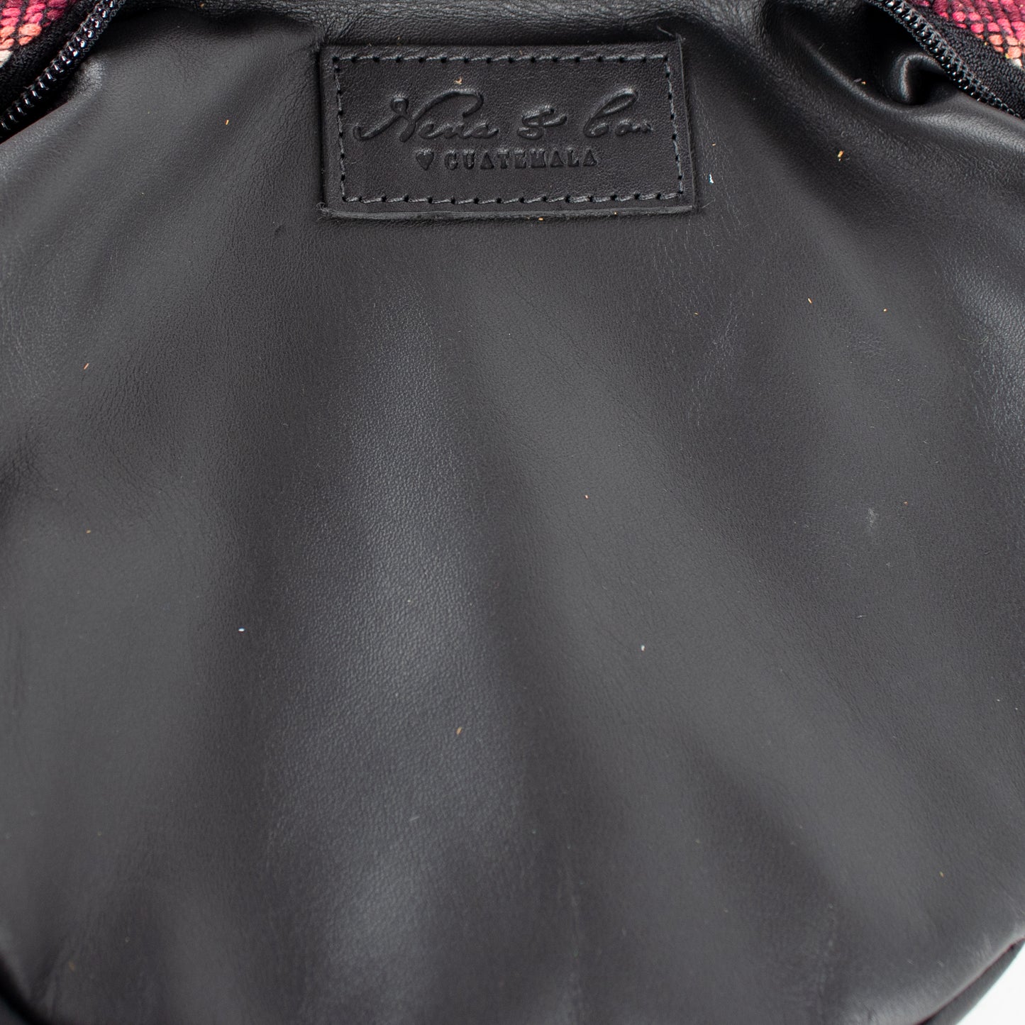 SMALL BOHO FRINGE SADDLE BAG - OOAK HUIPIL - BLACK - NO. 17143