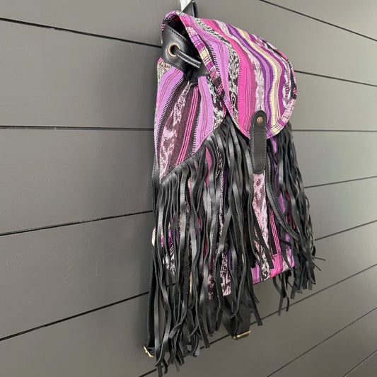 FRINGE BACKPACK - OOAK CORTE - BLACK - NO. 24167