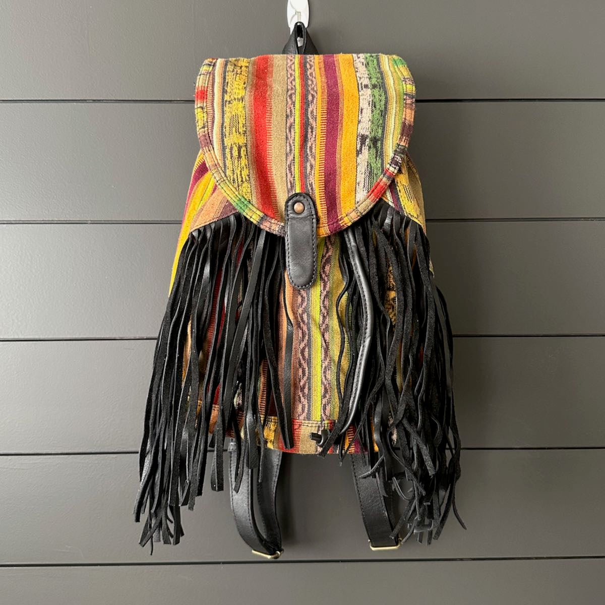 FRINGE BACKPACK - OOAK CORTE - BLACK - NO. 24168