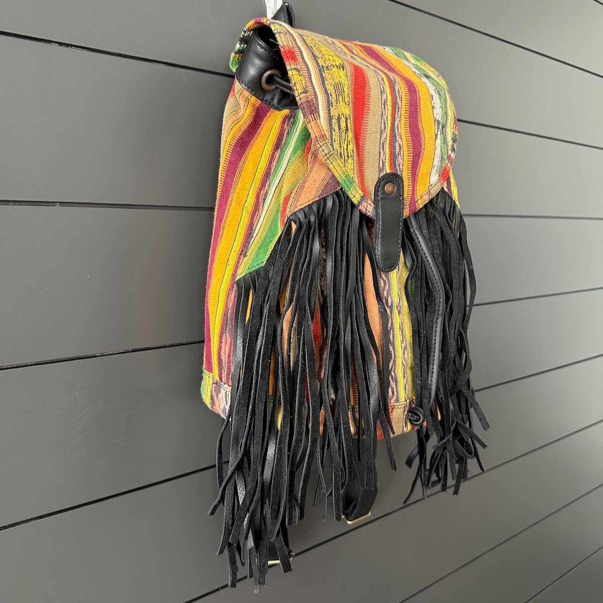 FRINGE BACKPACK - OOAK CORTE - BLACK - NO. 24168