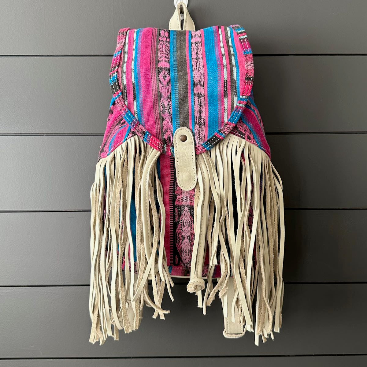 FRINGE BACKPACK - OOAK CORTE - BONE - NO. 24165