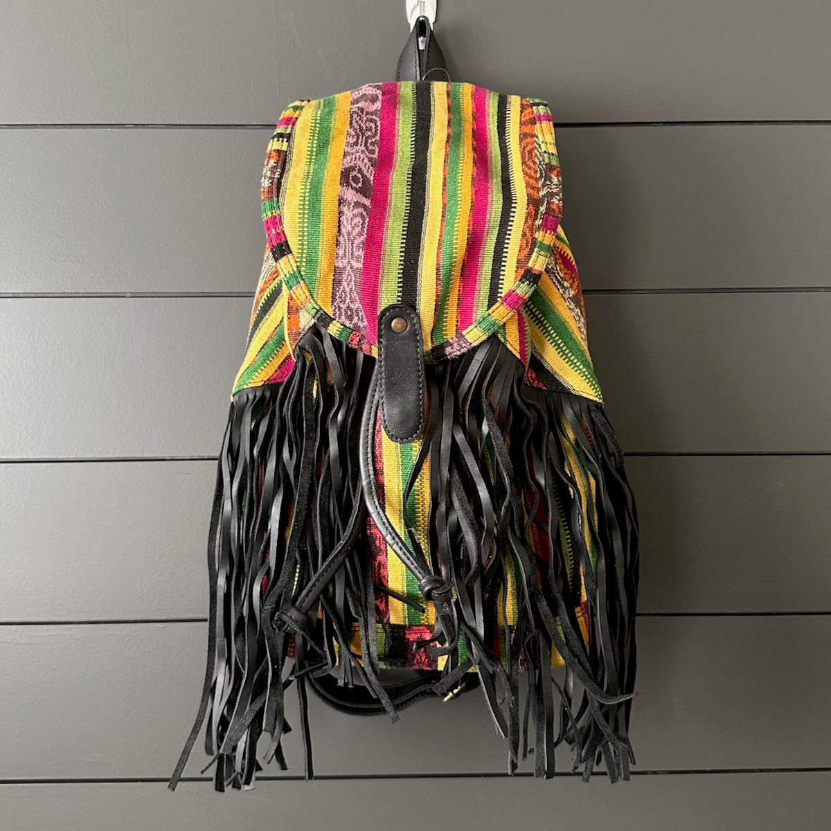 FRINGE BACKPACK - OOAK CORTE - BLACK - NO. 24170