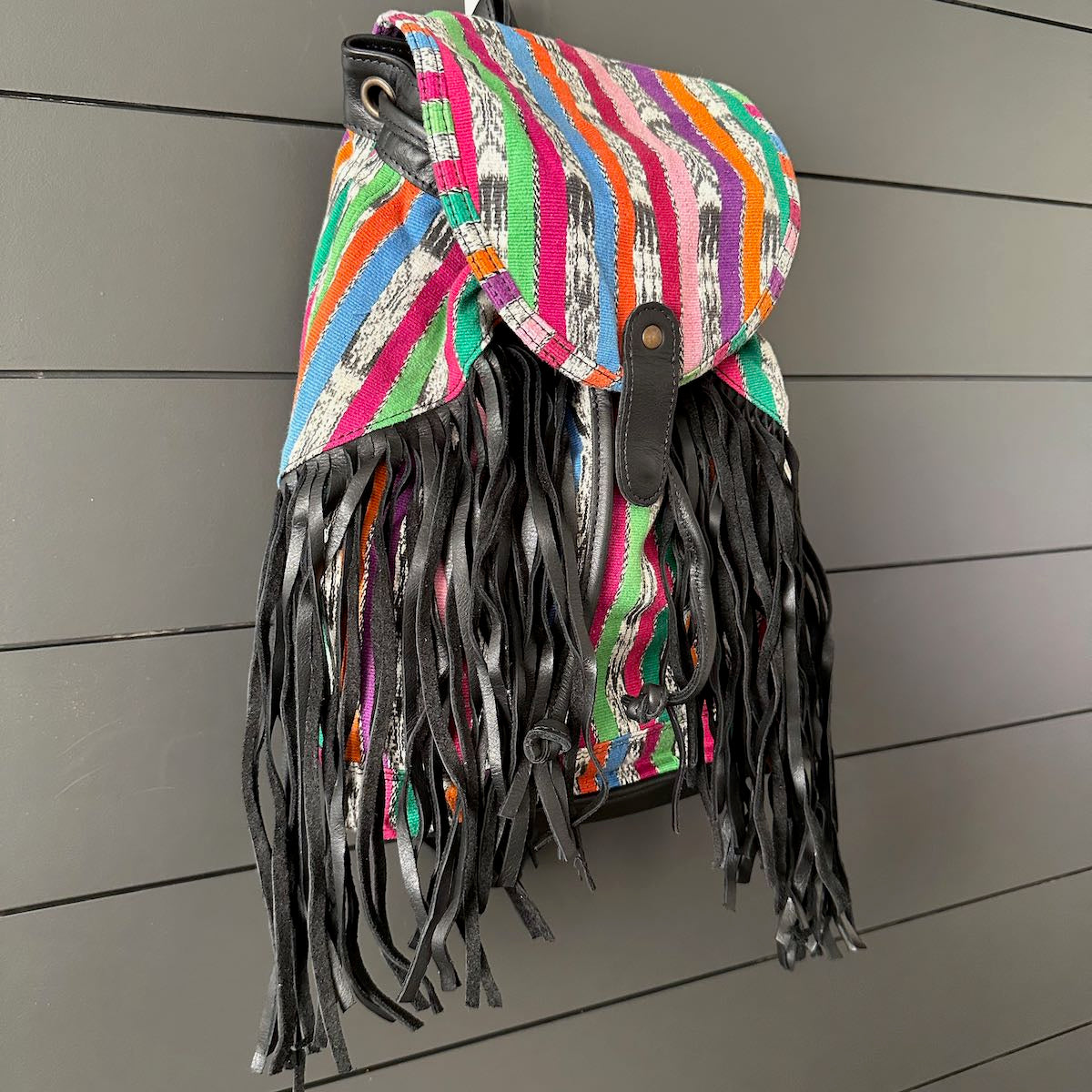 FRINGE BACKPACK - OOAK CORTE - BLACK - NO. 24174