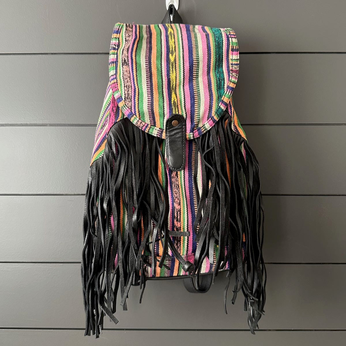 FRINGE BACKPACK - OOAK CORTE - BLACK - NO. 24178