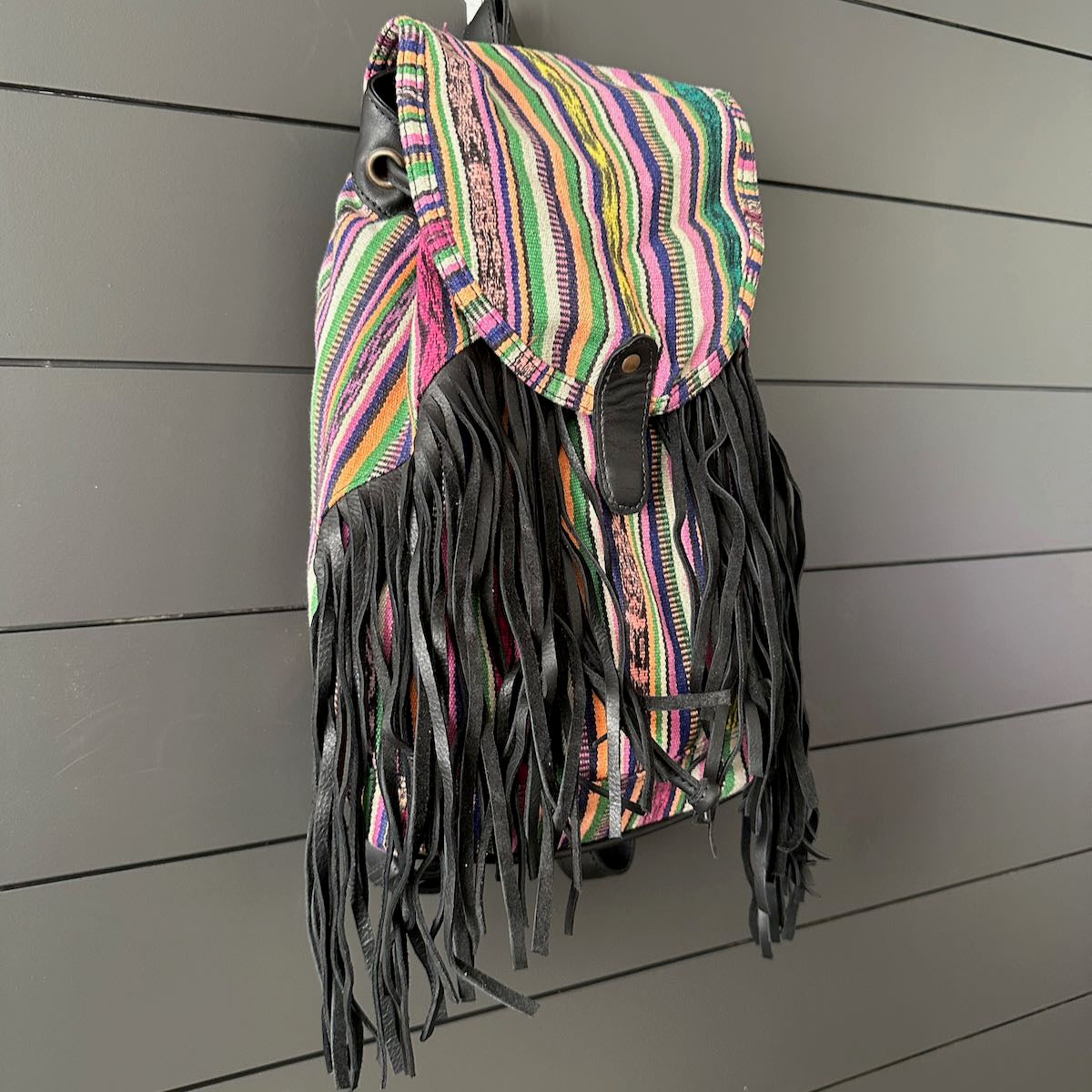 FRINGE BACKPACK - OOAK CORTE - BLACK - NO. 24178