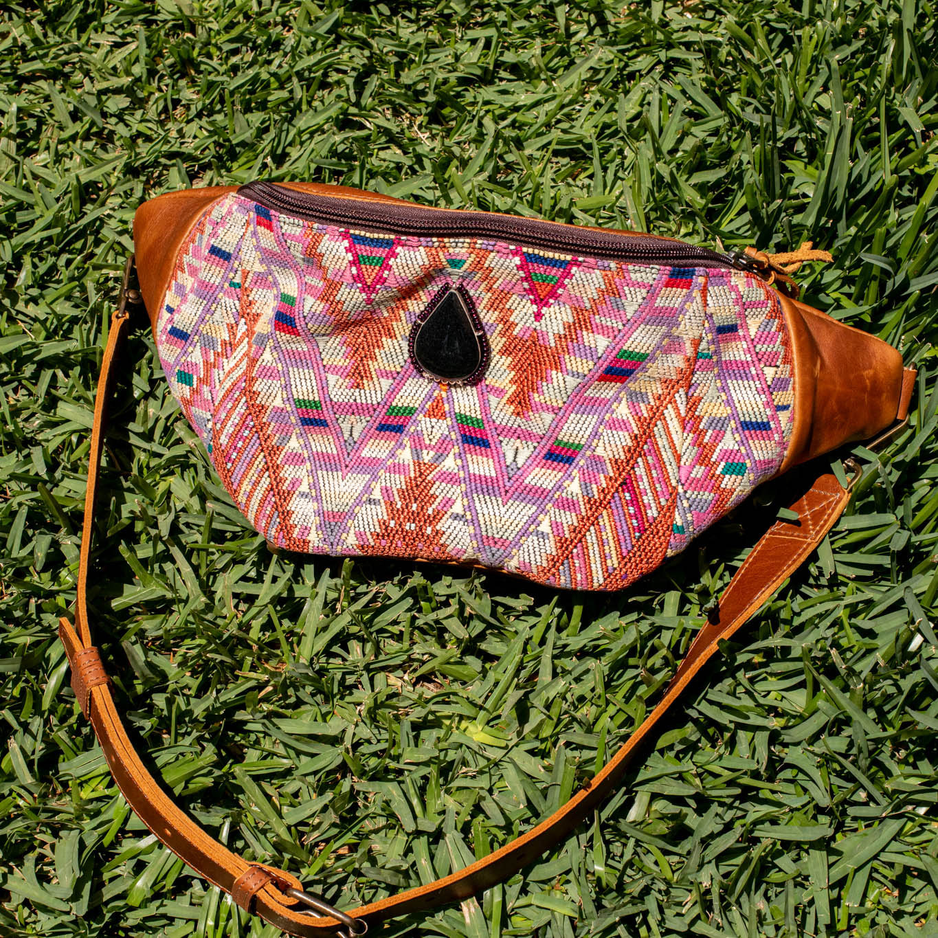 EL DON MANNY PACK WITH JADE - OOAK HUIPIL - CAFE - NO. 16722
