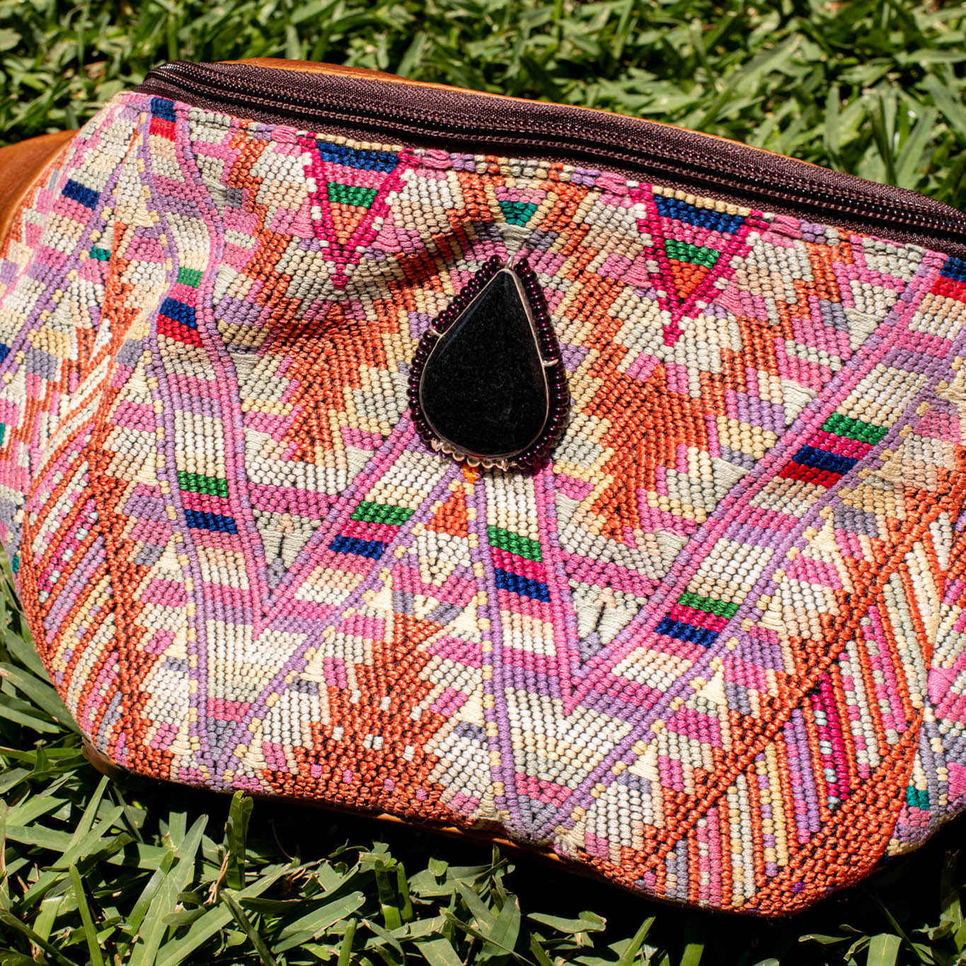 EL DON MANNY PACK WITH JADE - OOAK HUIPIL - CAFE - NO. 16722