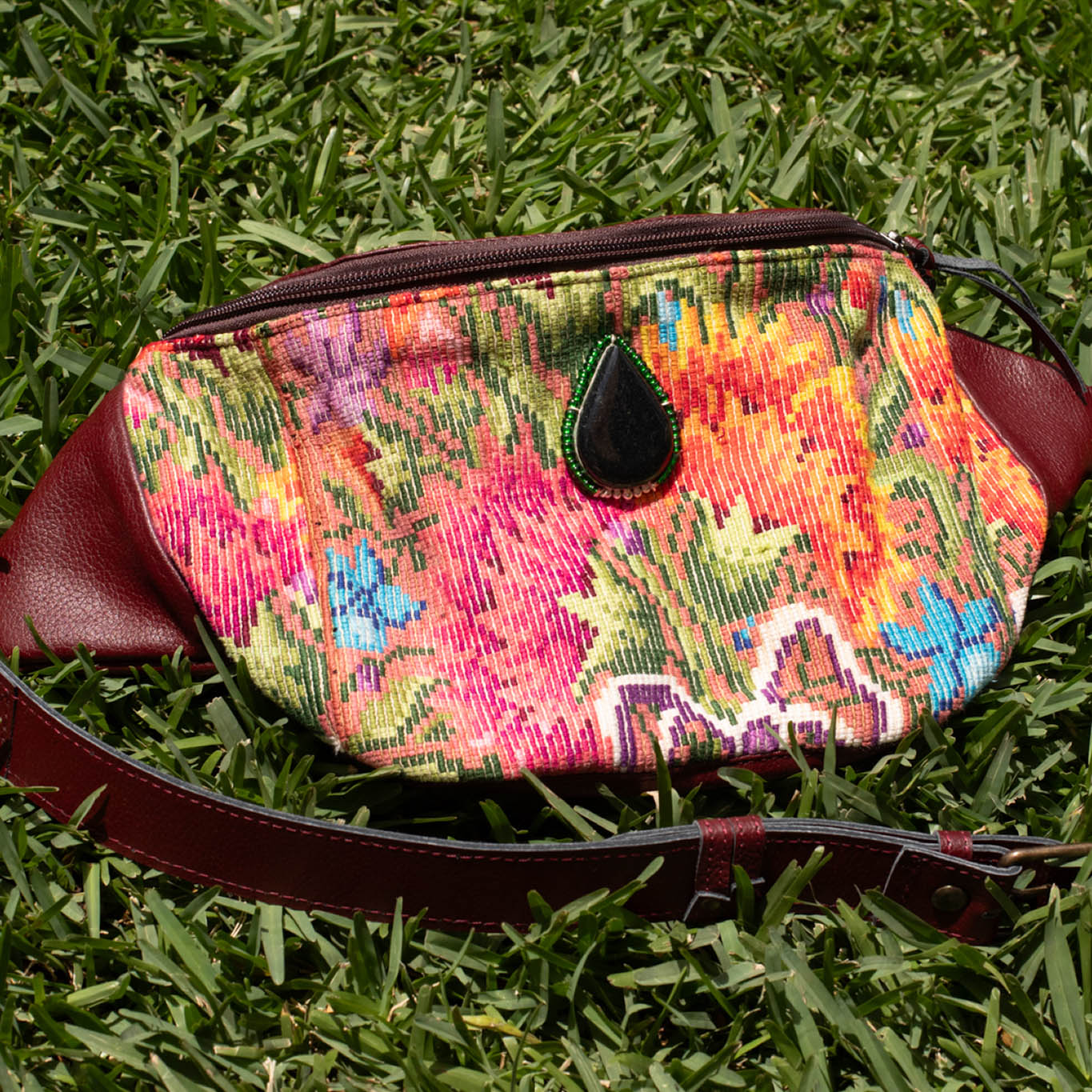 EL DON MANNY PACK WITH JADE - OOAK HUIPIL - AMARANTH - NO. 16720