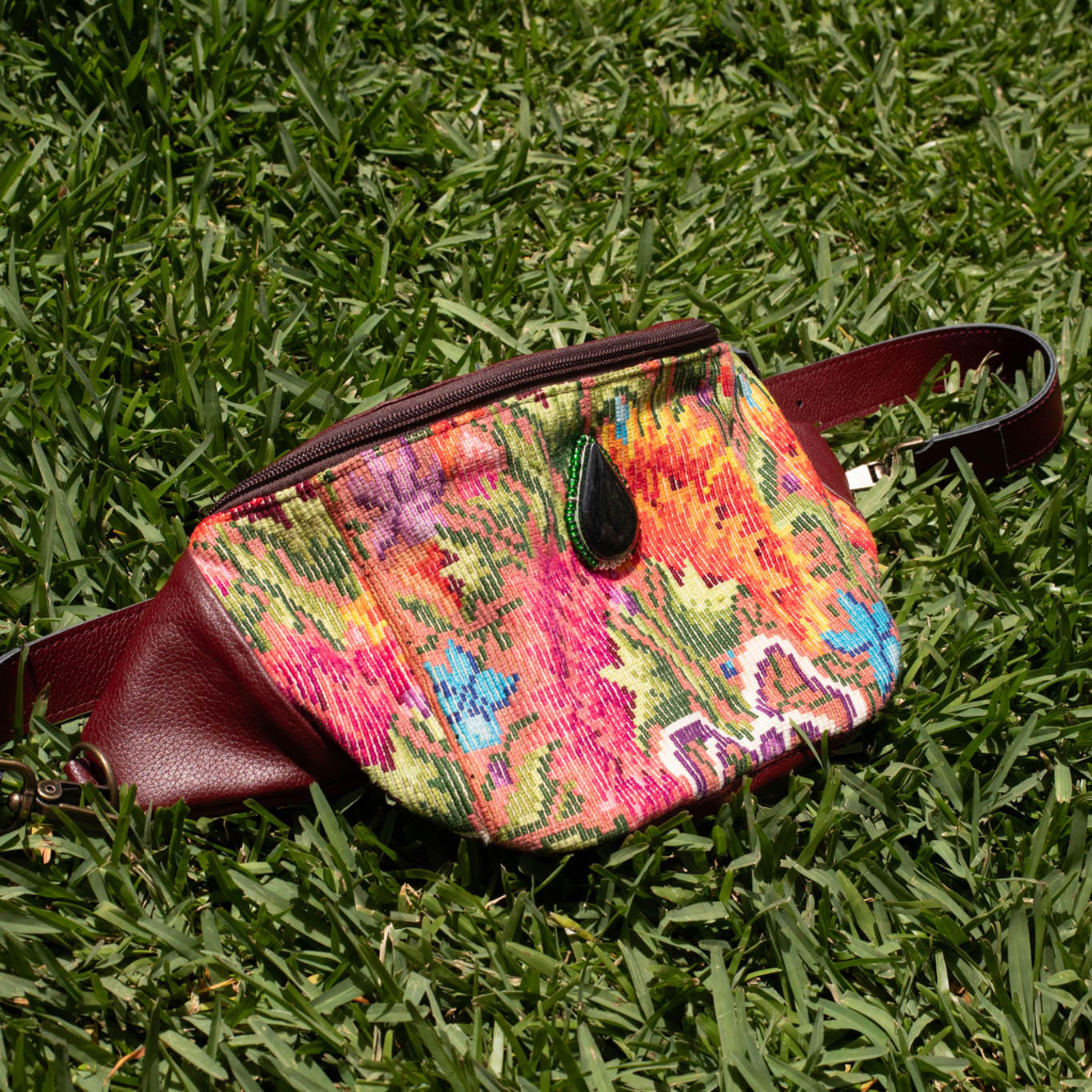 EL DON MANNY PACK WITH JADE - OOAK HUIPIL - AMARANTH - NO. 16720