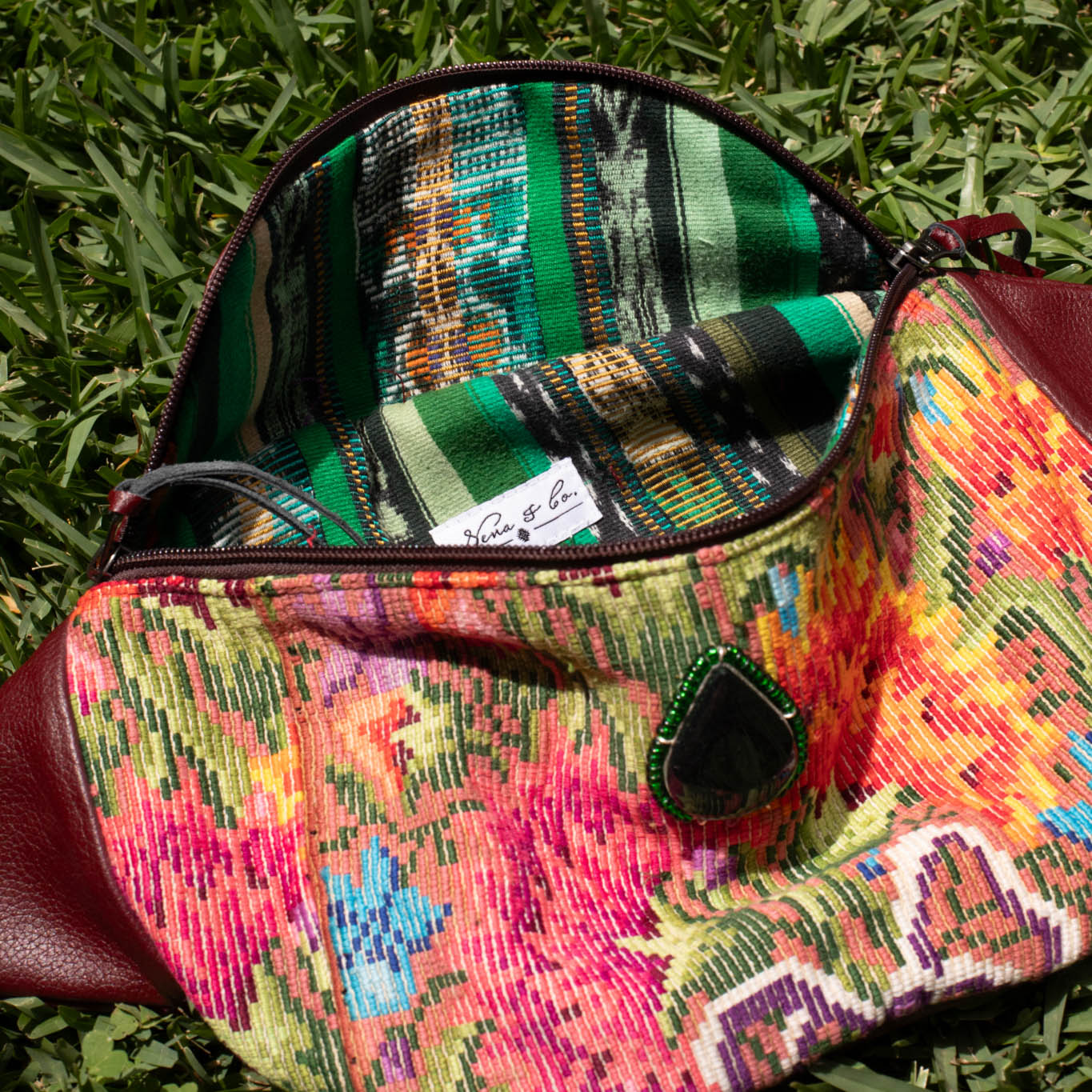 EL DON MANNY PACK WITH JADE - OOAK HUIPIL - AMARANTH - NO. 16720