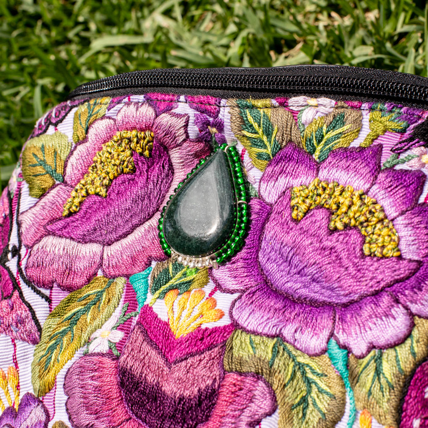EL DON MANNY PACK WITH JADE - OOAK HUIPIL - BLACK - NO. 16724