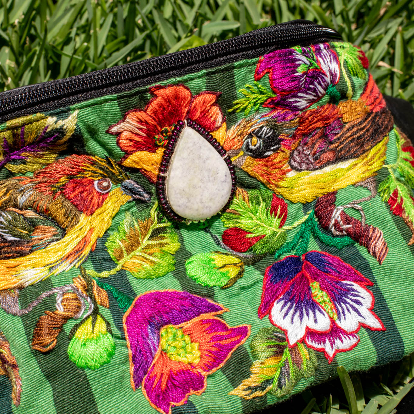 EL DON MANNY PACK WITH JADE - OOAK HUIPIL - BLACK - NO. 16723