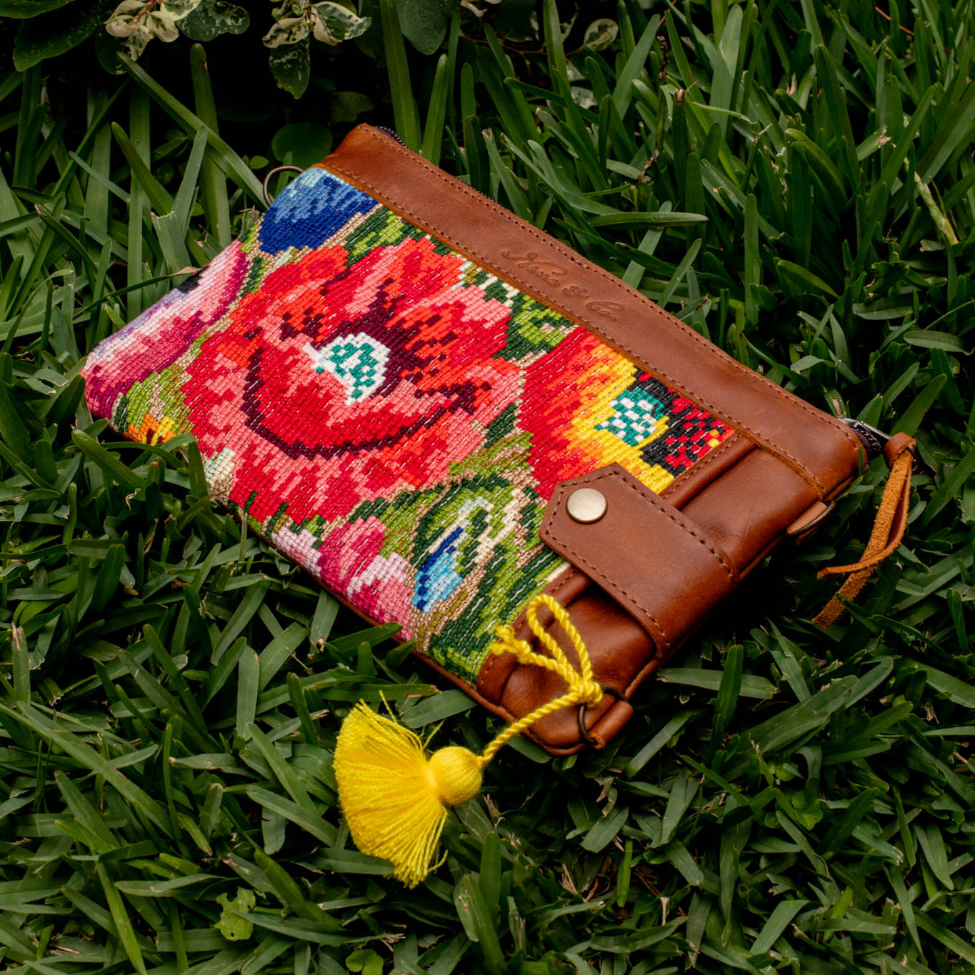 EVERYTHING CLUTCH - OOAK FLORAL HUIPIL - CAFE - NO. 16729