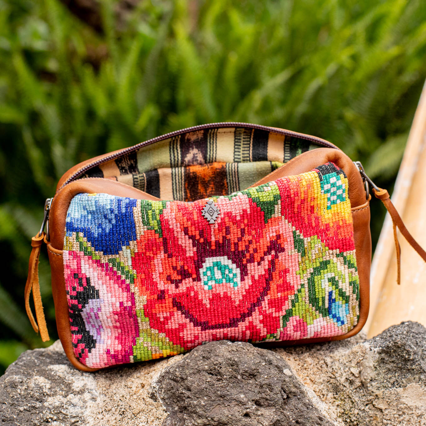 WANDER CROSSBODY BAG + STRAP SET - OOAK HUIPIL - CAFE - NO. 16727