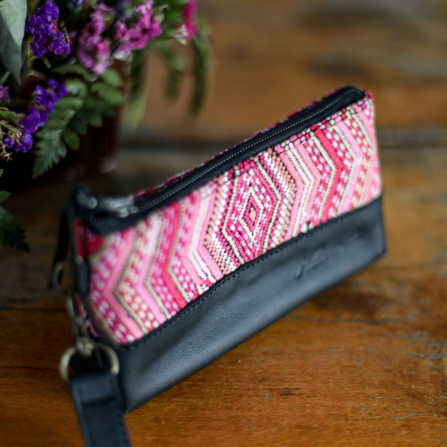 LITTLE BOSS CLUTCH - OOAK HUIPIL - BLACK - NO. 19214