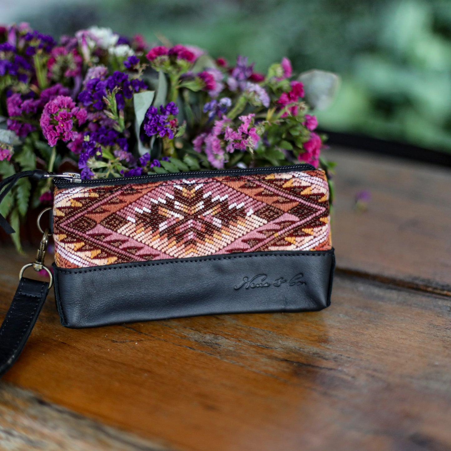 LITTLE BOSS CLUTCH - OOAK HUIPIL - BLACK - NO. 19210