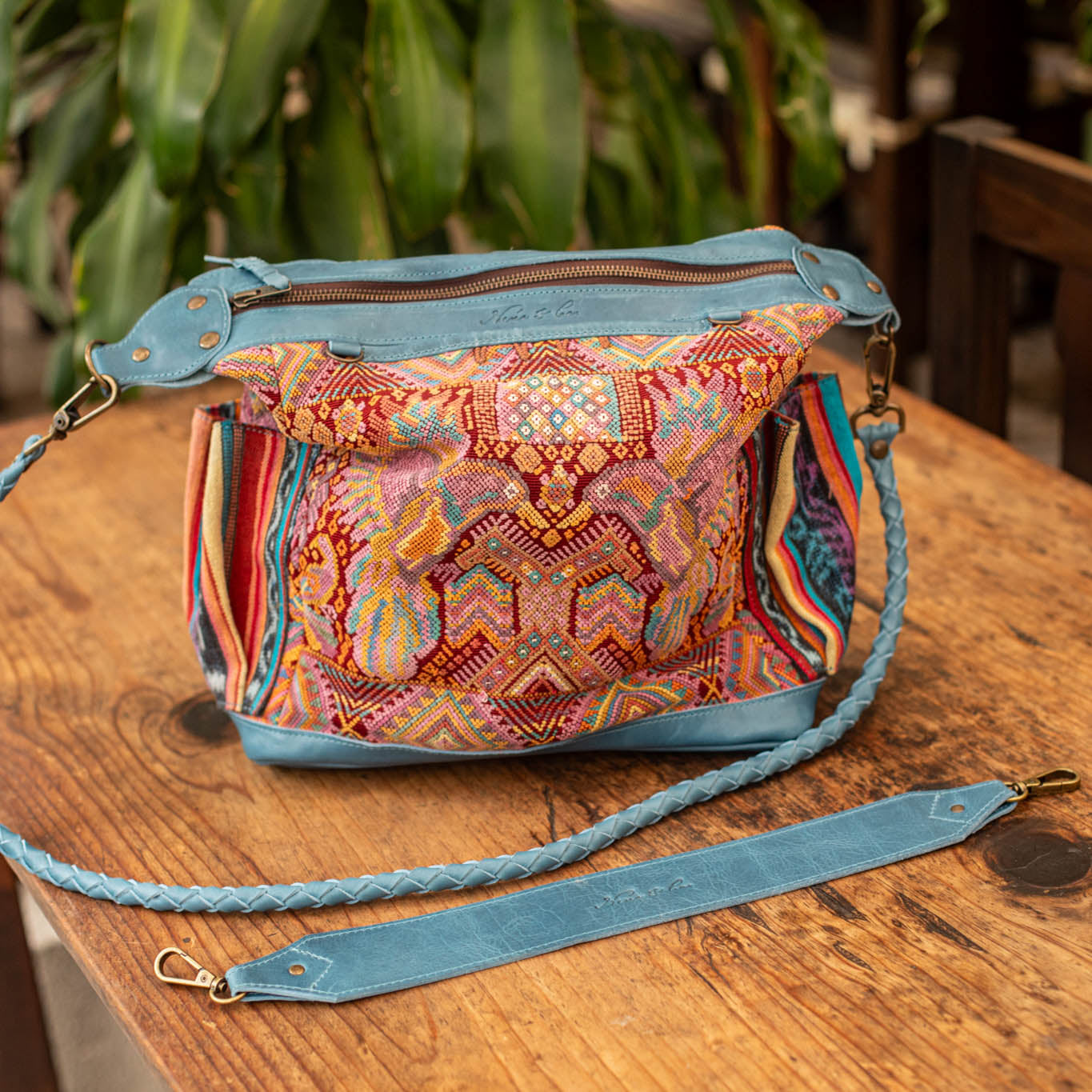 BEATRIZ MCDB + DIAMANTE STRAP - OOAK HUIPIL - CERULEAN - NO. 17241