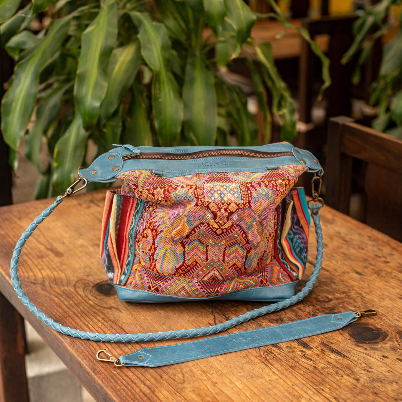 BEATRIZ MCDB + DIAMANTE STRAP - OOAK HUIPIL - CERULEAN - NO. 17241
